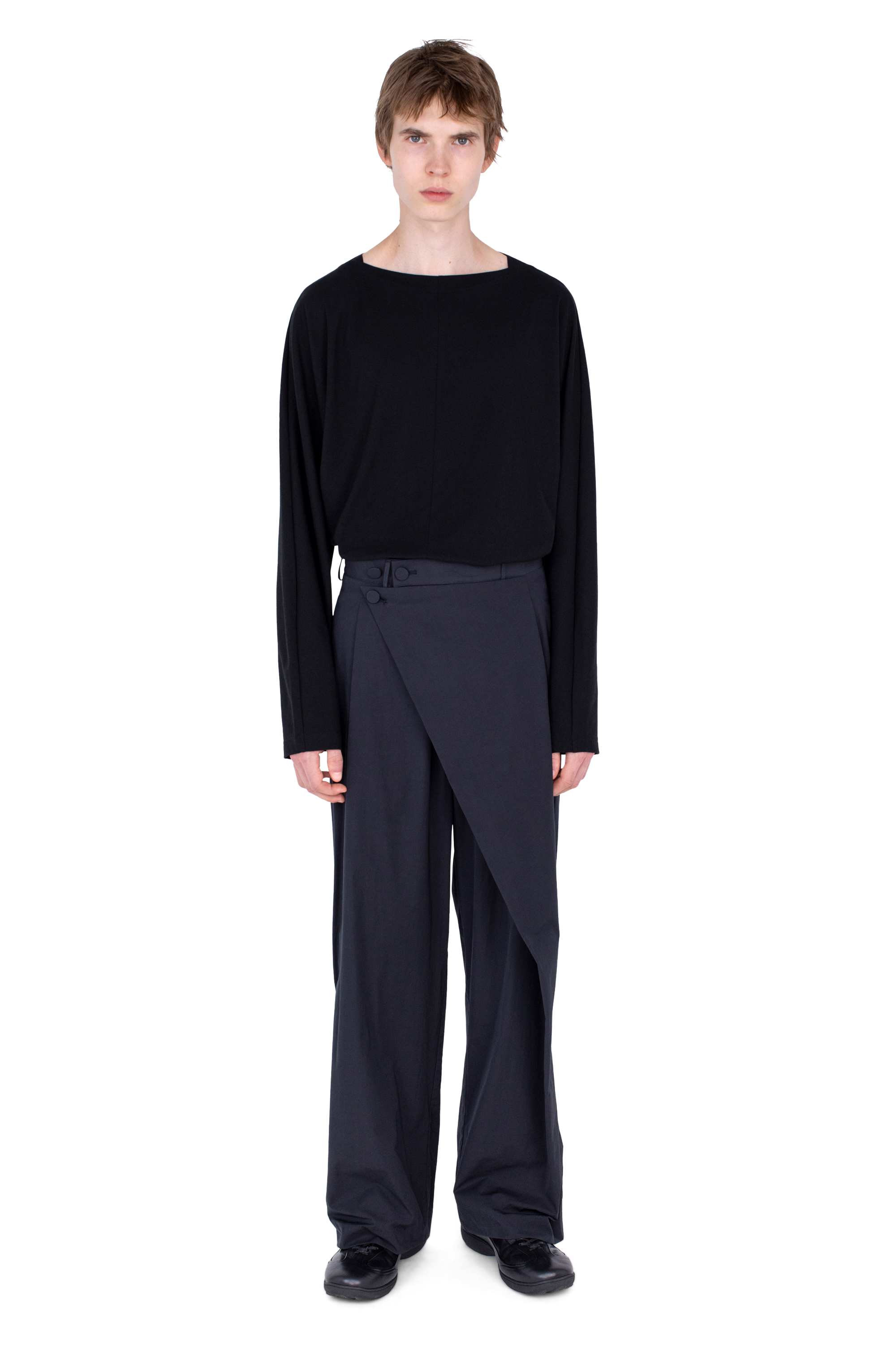 Kiko Kostadinov Bottoms KIPPEL Wrap Trousers pantalon Pitch Black 44-52 nylon