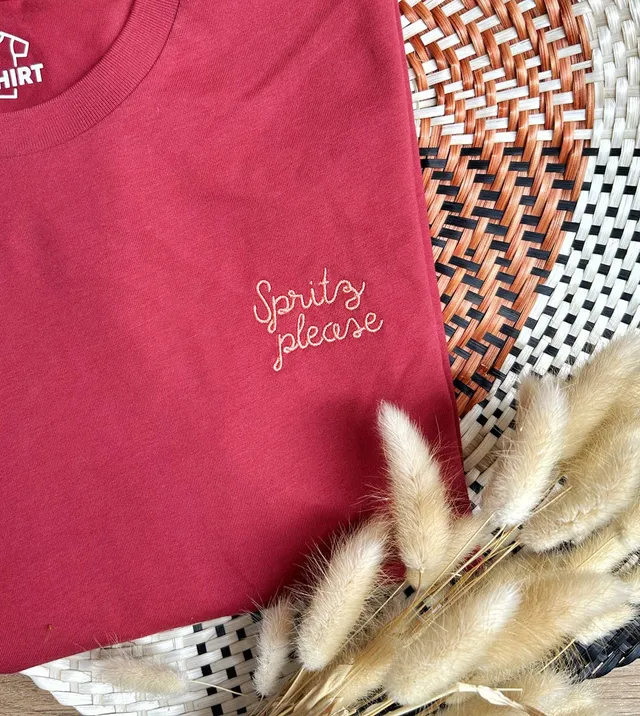 Juste Un T-shirt T-shirts Brodés Spritz Please t-shirt brodé coton bio