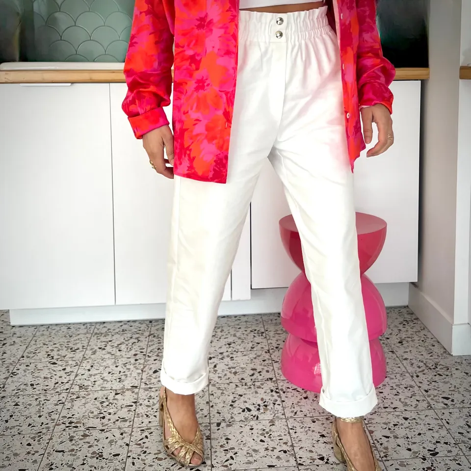 PANTRUCHE Pantalons Pantalon GIPSY blanc taille XS coton carotte