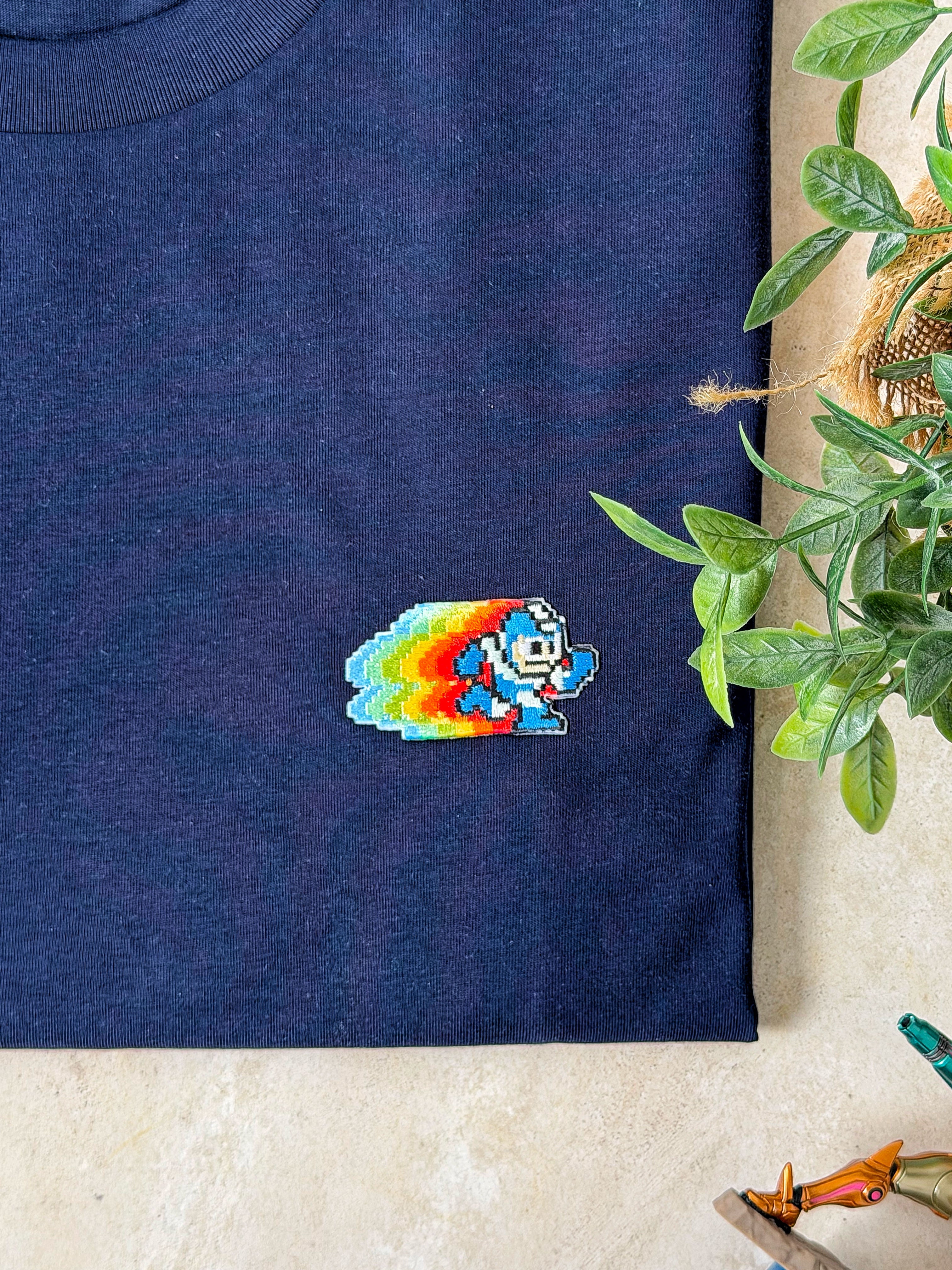 Juste Un T-shirt T-shirts Brodés Mega Man t-shirt coton bio