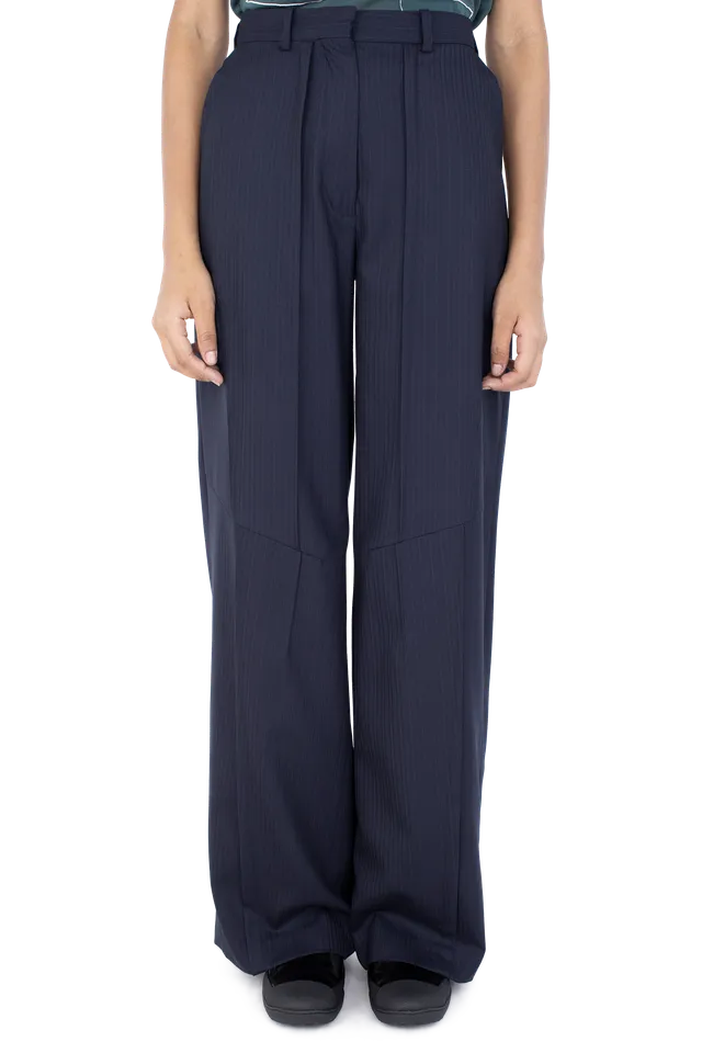Kiko Kostadinov Bottoms TRIPOLINA Tailored Trousers pantalon Navy laine