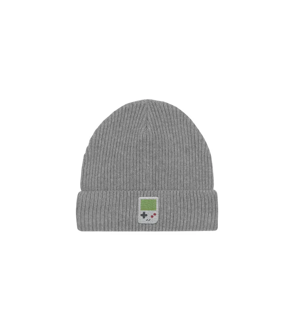 Juste Un T-shirt Bonnets Game Boy bonnet brodé gris chiné