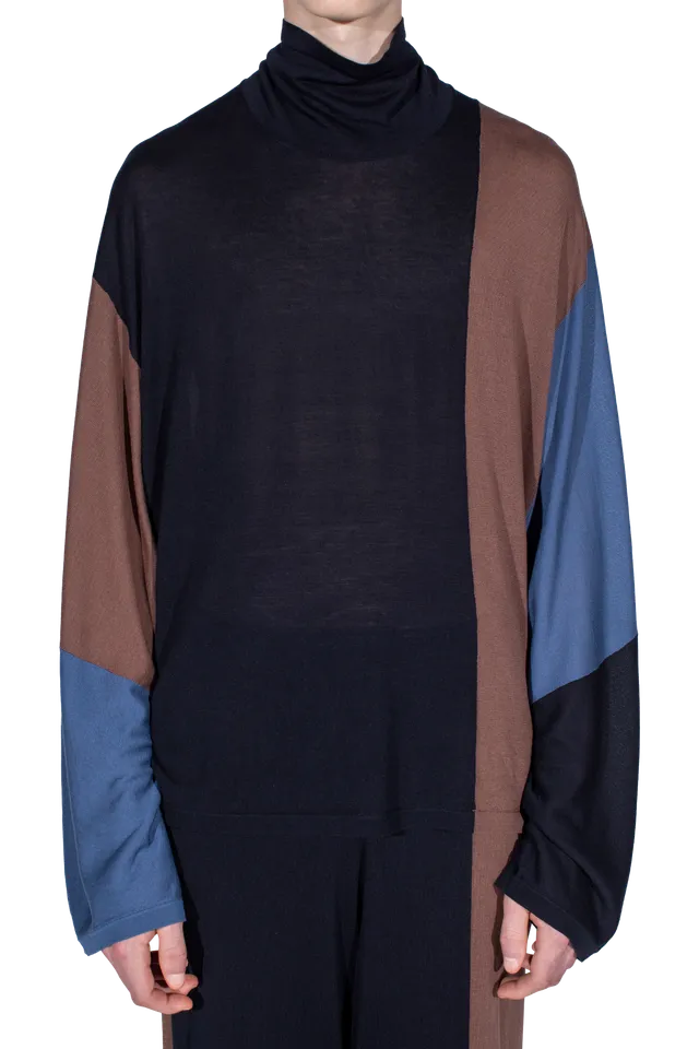 Kiko Kostadinov Knitwear SIGO Knit Pullover pull marron col roulé