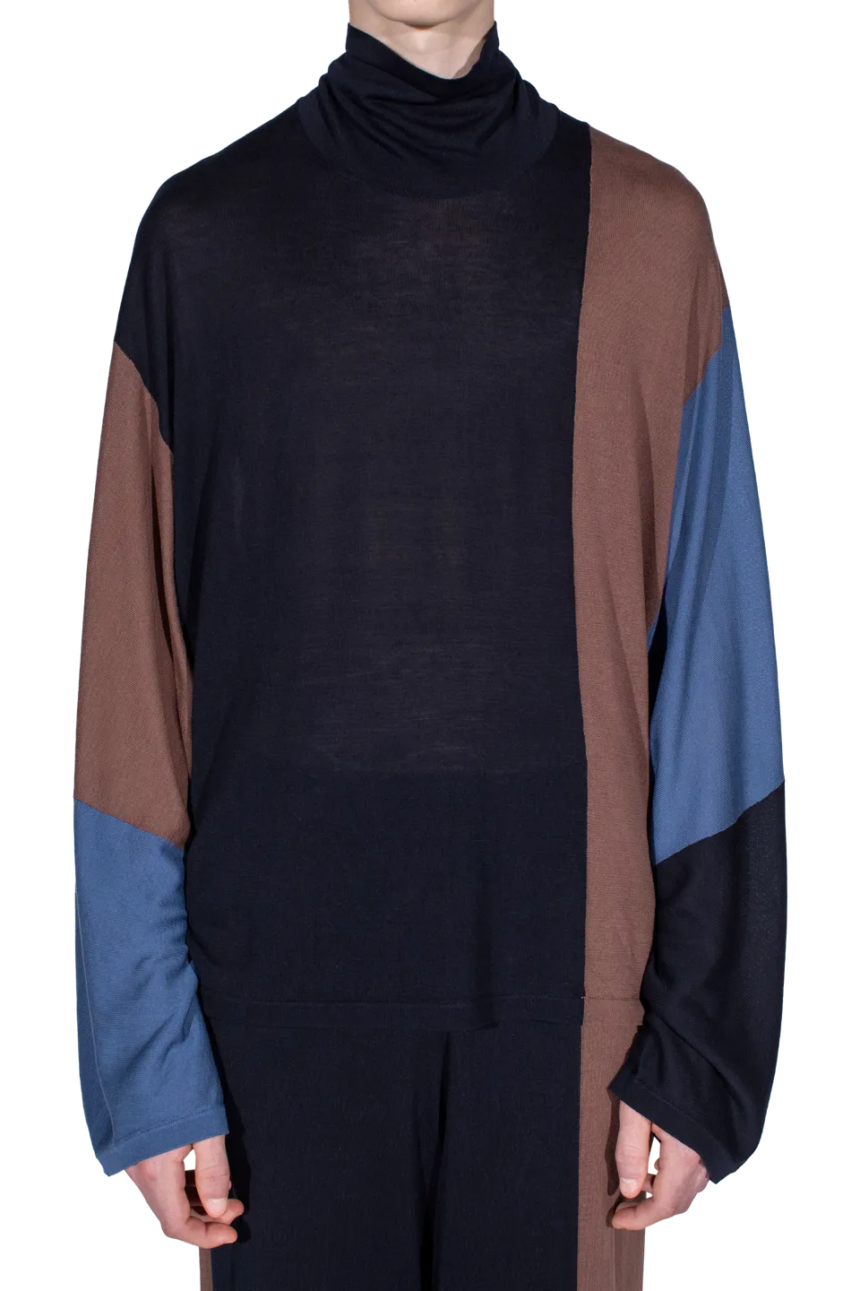 Kiko Kostadinov Knitwear SIGO Knit Pullover pull marron col roulé