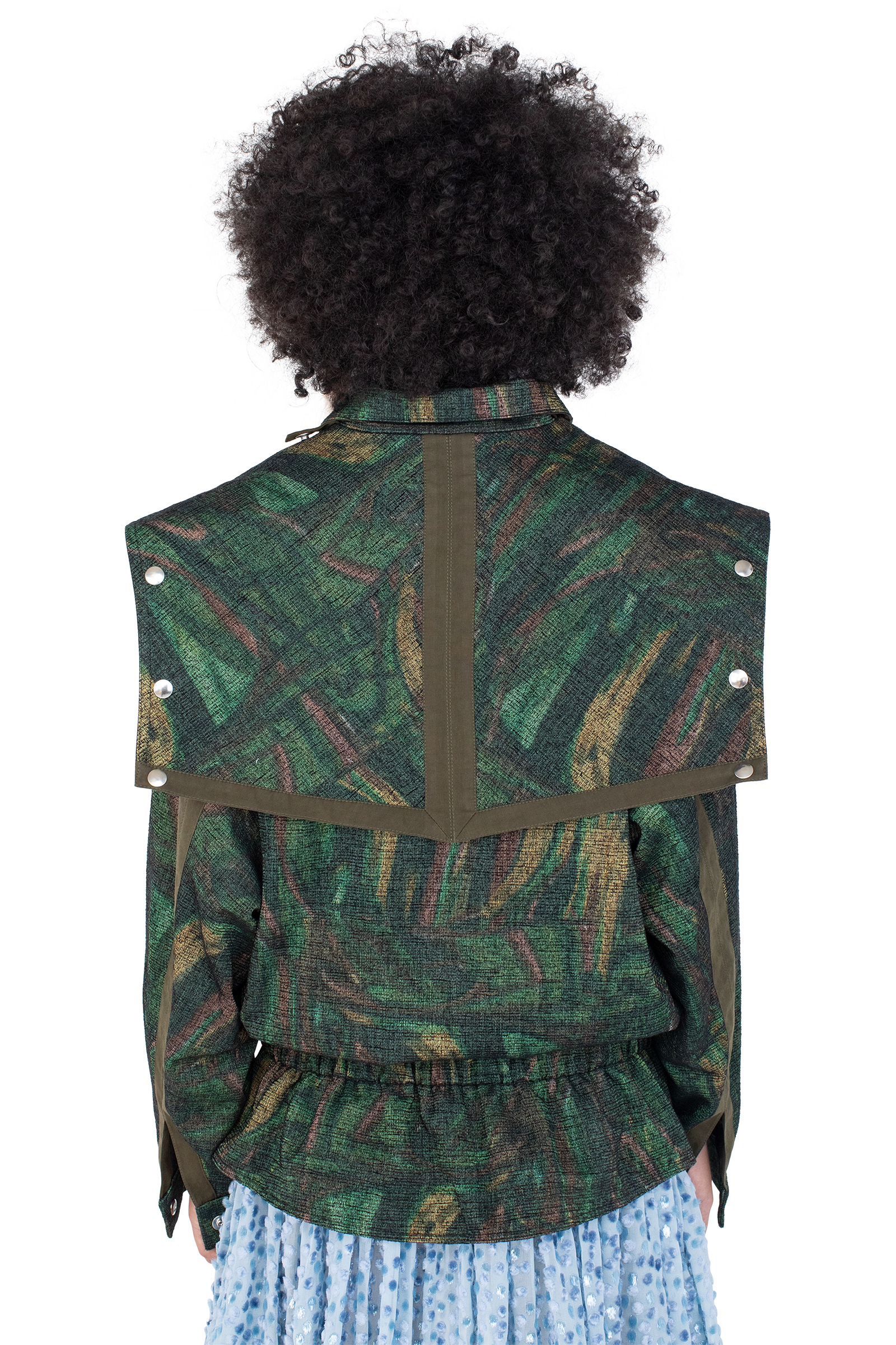 Kiko Kostadinov Outerwear HERON Belted Jacket veste Forest Print oversize