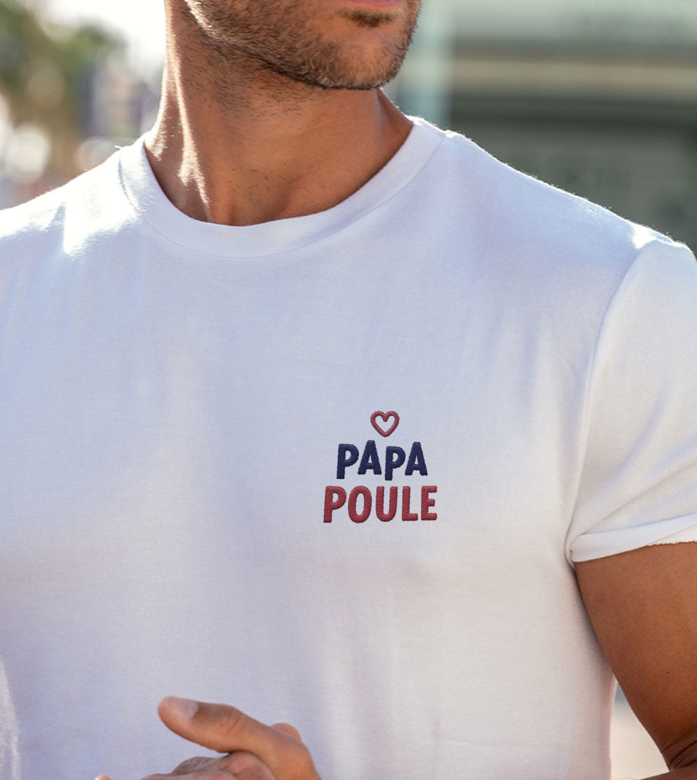 Juste Un T-shirt T-shirts Brodés Papa Poule t-shirt brodé papa