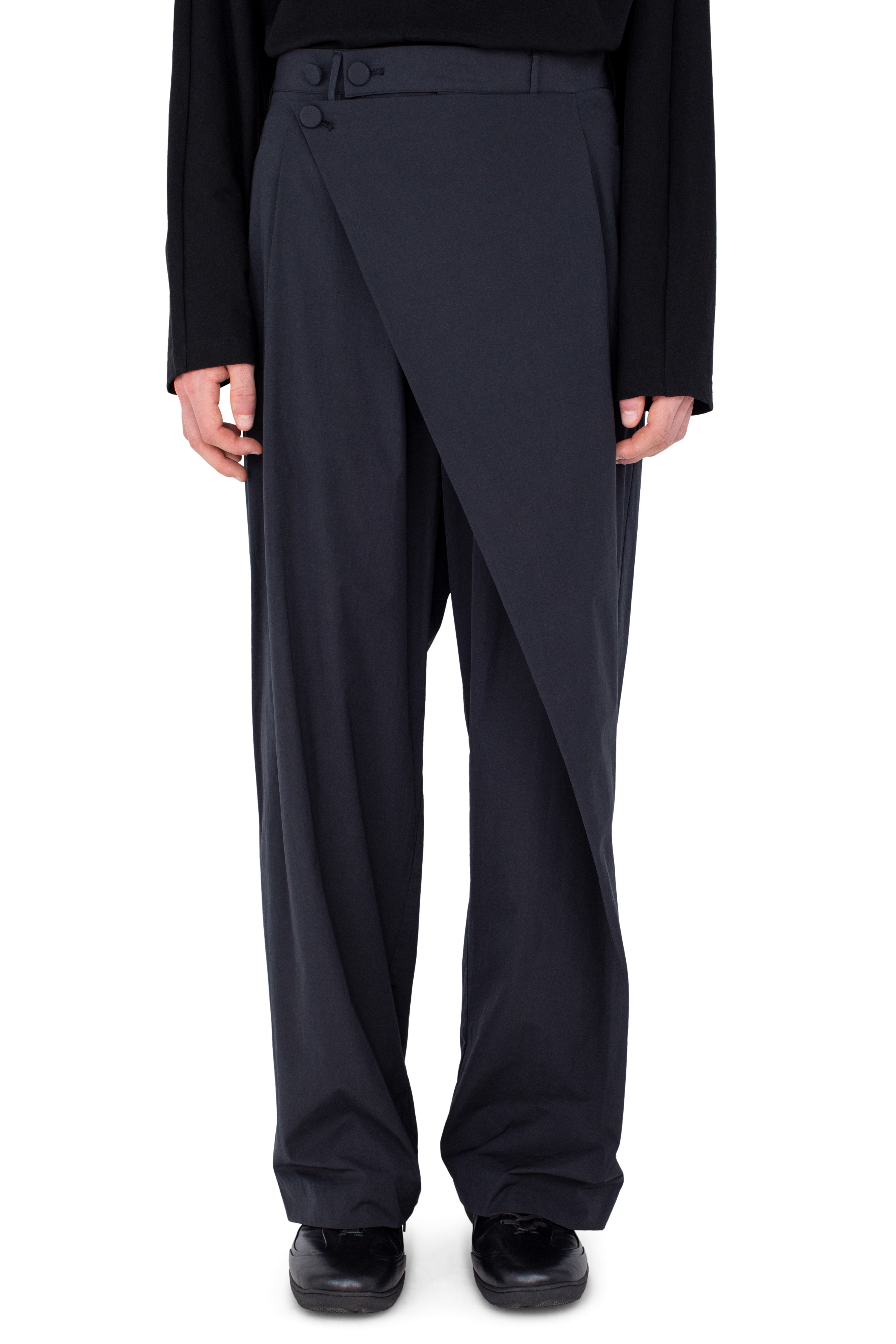 Kiko Kostadinov Bottoms KIPPEL Wrap Trousers pantalon Pitch Black 44-52 nylon