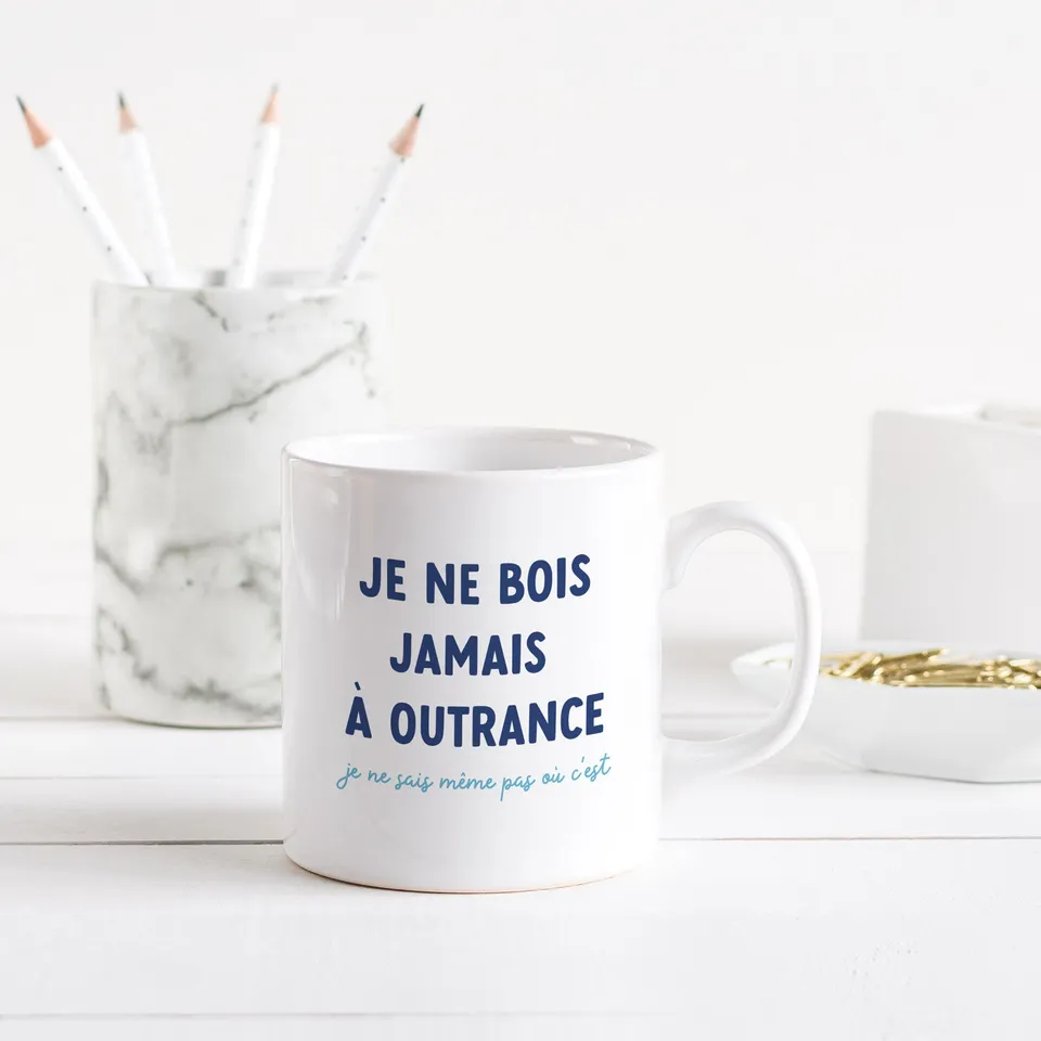 Juste Un T-shirt Mugs Je ne bois pas à outrance mug humoristique