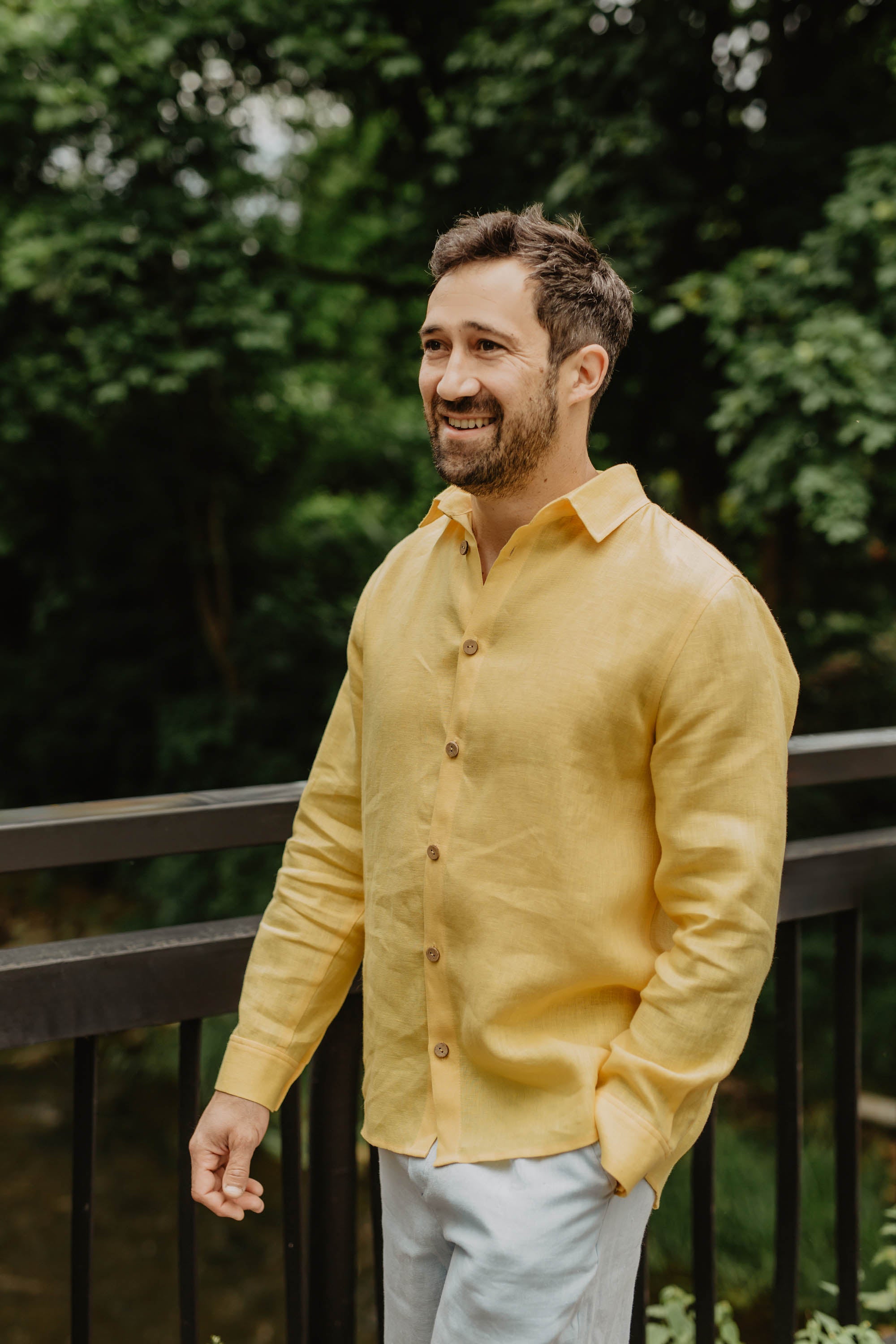 Laumė linen Men's clothing NAGLIS chemise en lin blanc crème