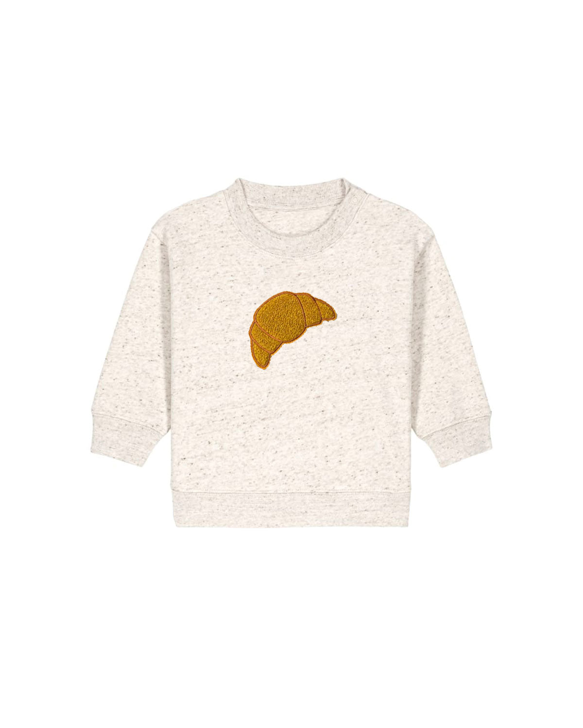 Juste Un T-shirt Bébé Sweat Brodé Bébé Croissant sweat coton bio