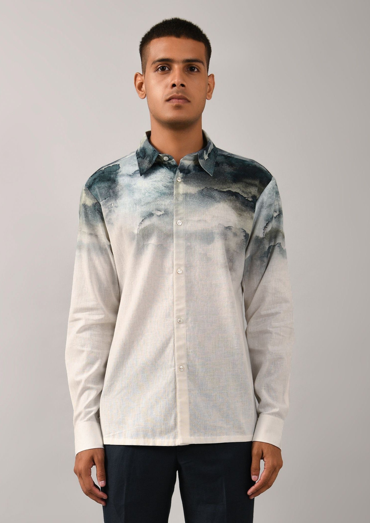 COUNTRYMADE Shirts Camouflaged Clouds chemise ivoire lin coton