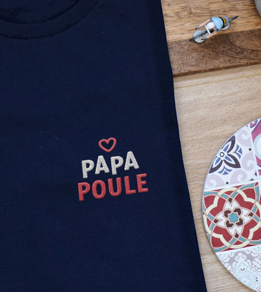 Juste Un T-shirt T-shirts Brodés Papa Poule t-shirt brodé papa
