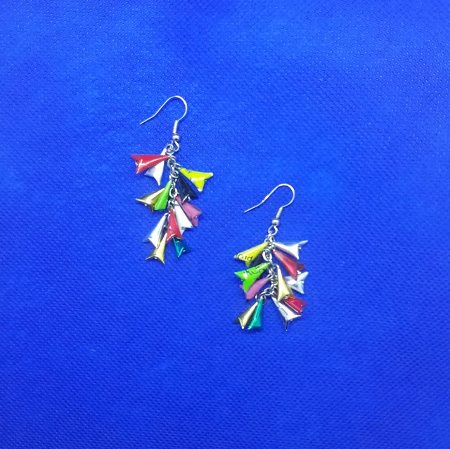 Sourire Multicolore Boucles d’oreilles Gouttes de lumière recyclées