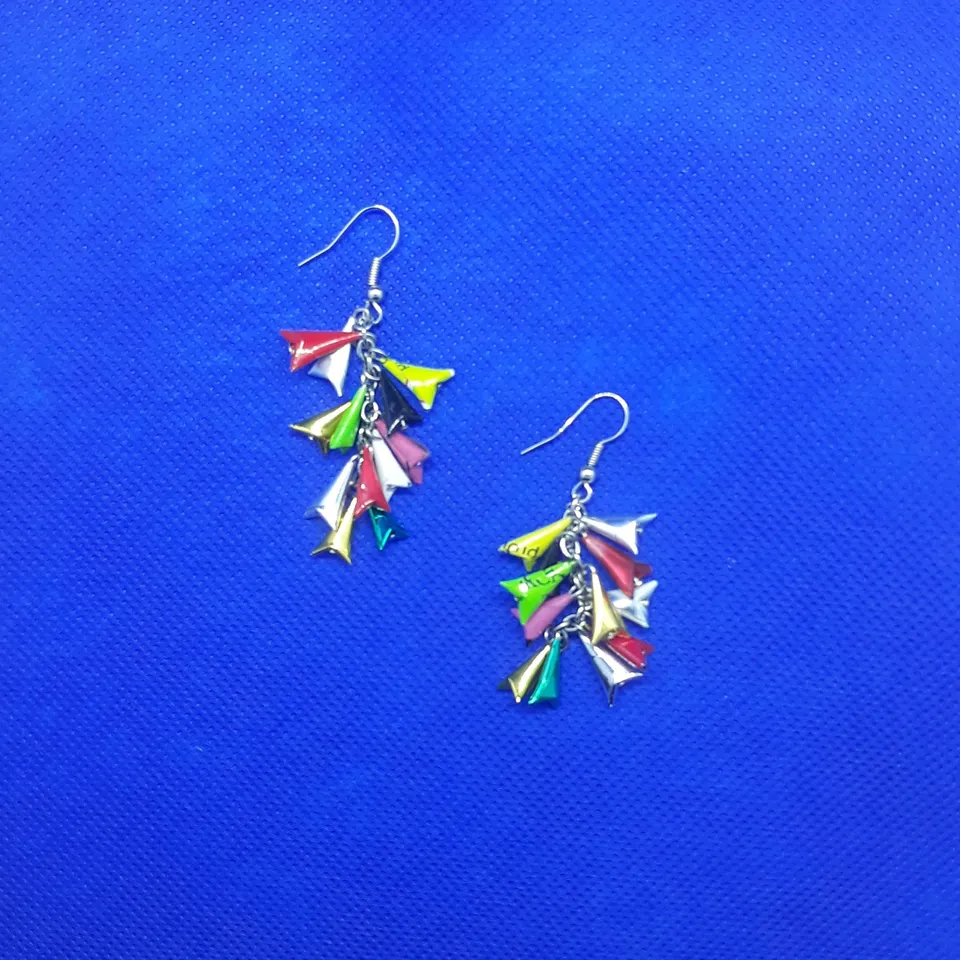 Sourire Multicolore Boucles d’oreilles Gouttes de lumière recyclées