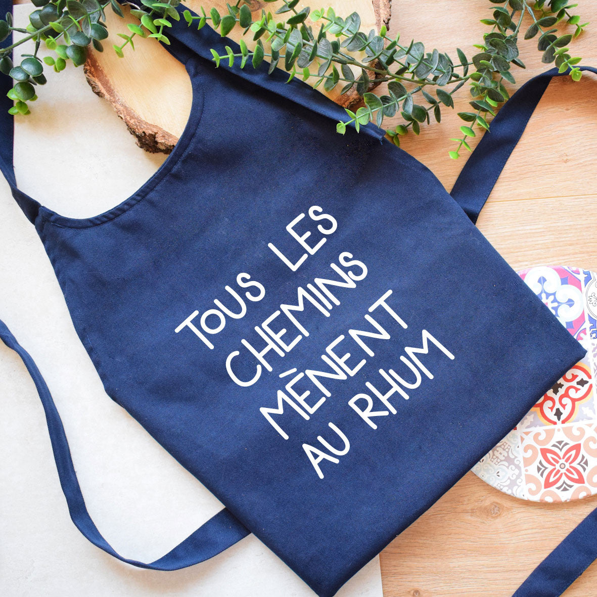 Juste Un T-shirt Tabliers Tablier - Tous les chemins mènent au rhum humour