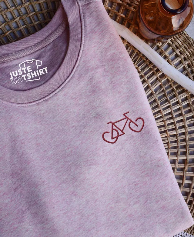 Juste Un T-shirt Sweats Brodés Vélove sweat gris chiné vélo