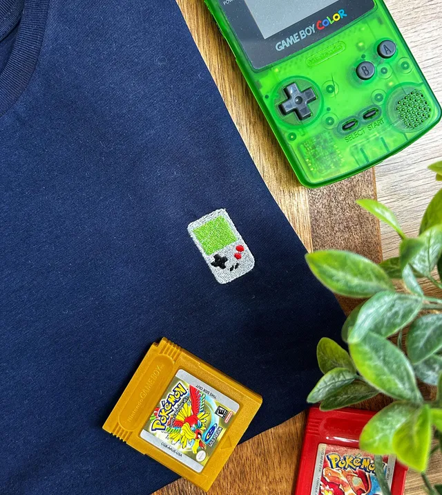 Juste Un T-shirt T-shirts Enfants Game Boy t-shirt brodé blanc