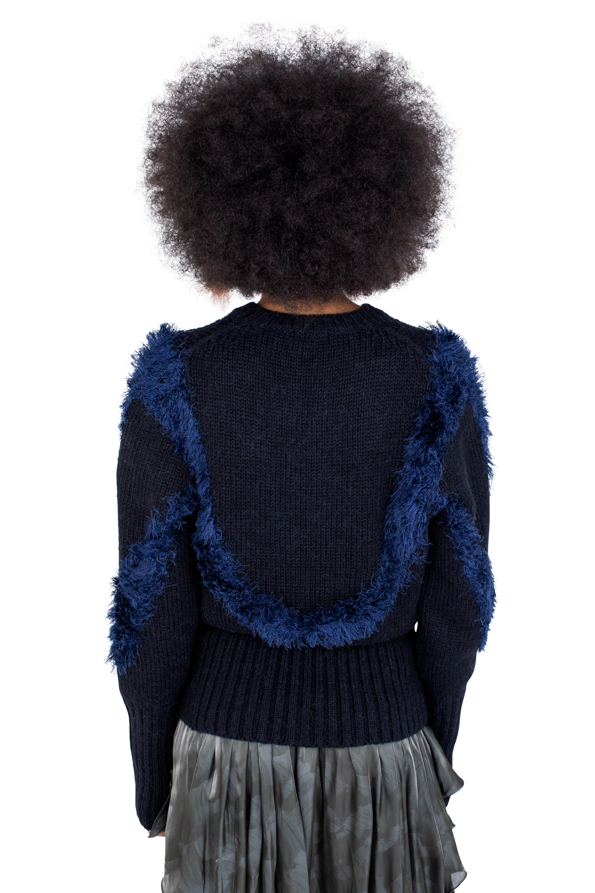Kiko Kostadinov Knitwear MACAW Jumper pull Black Swan / Deep Lake Blue alpaga oversize