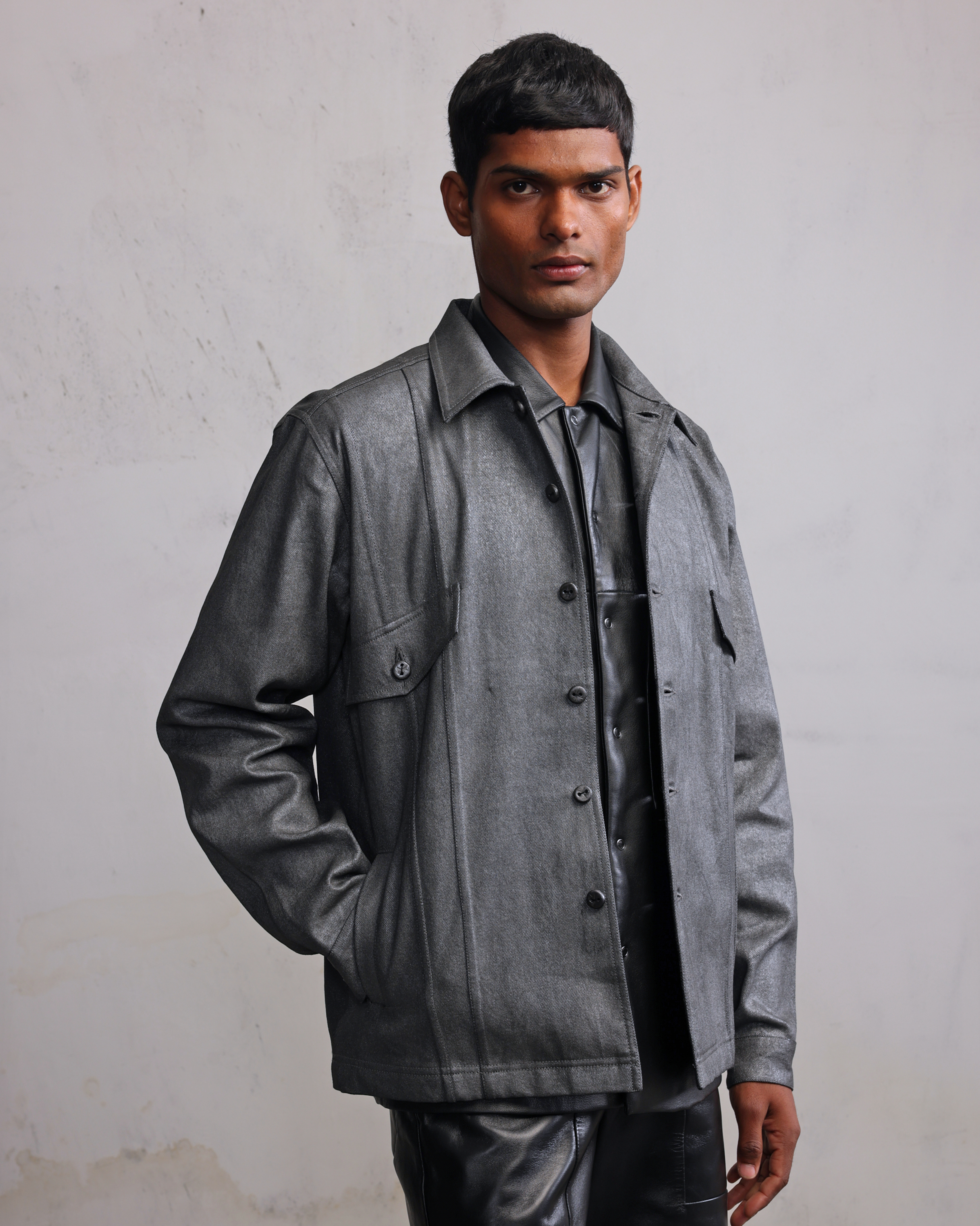 COUNTRYMADE Jackets Silver coated denim jacket veste en jean argentée