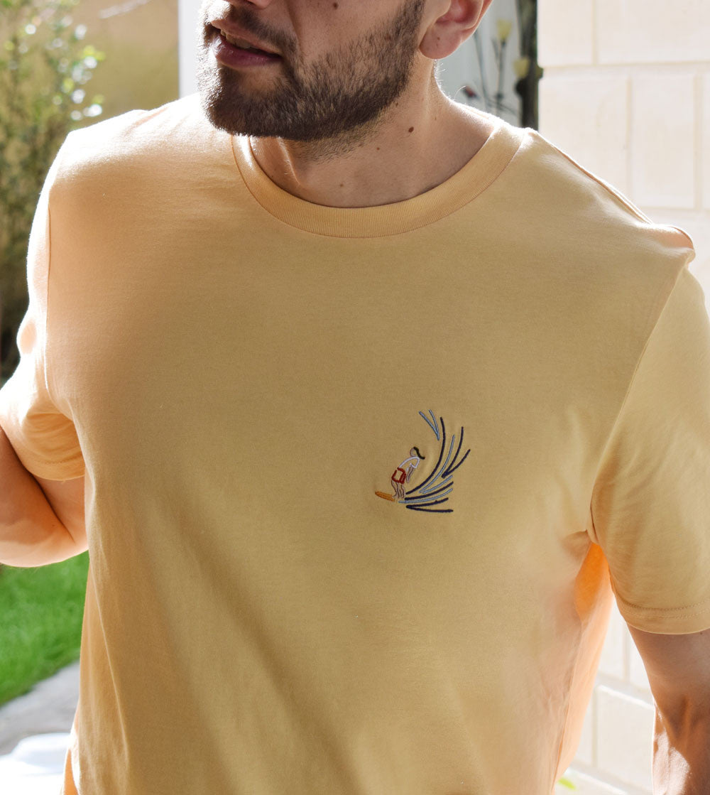 Juste Un T-shirt T-shirts Brodés Surfer t-shirt brodé coton biologique