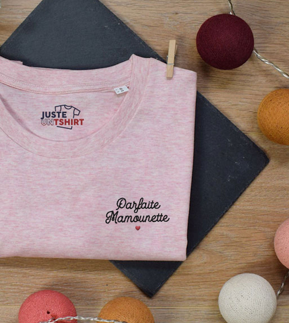 Juste Un T-shirt T-shirts Brodés Mamounette Parfaite t-shirt brodé maman