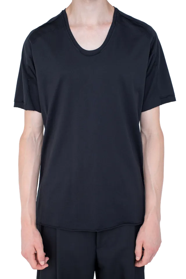 Kiko Kostadinov Tops ASTRO Short Sleeve Top top noir ajusté