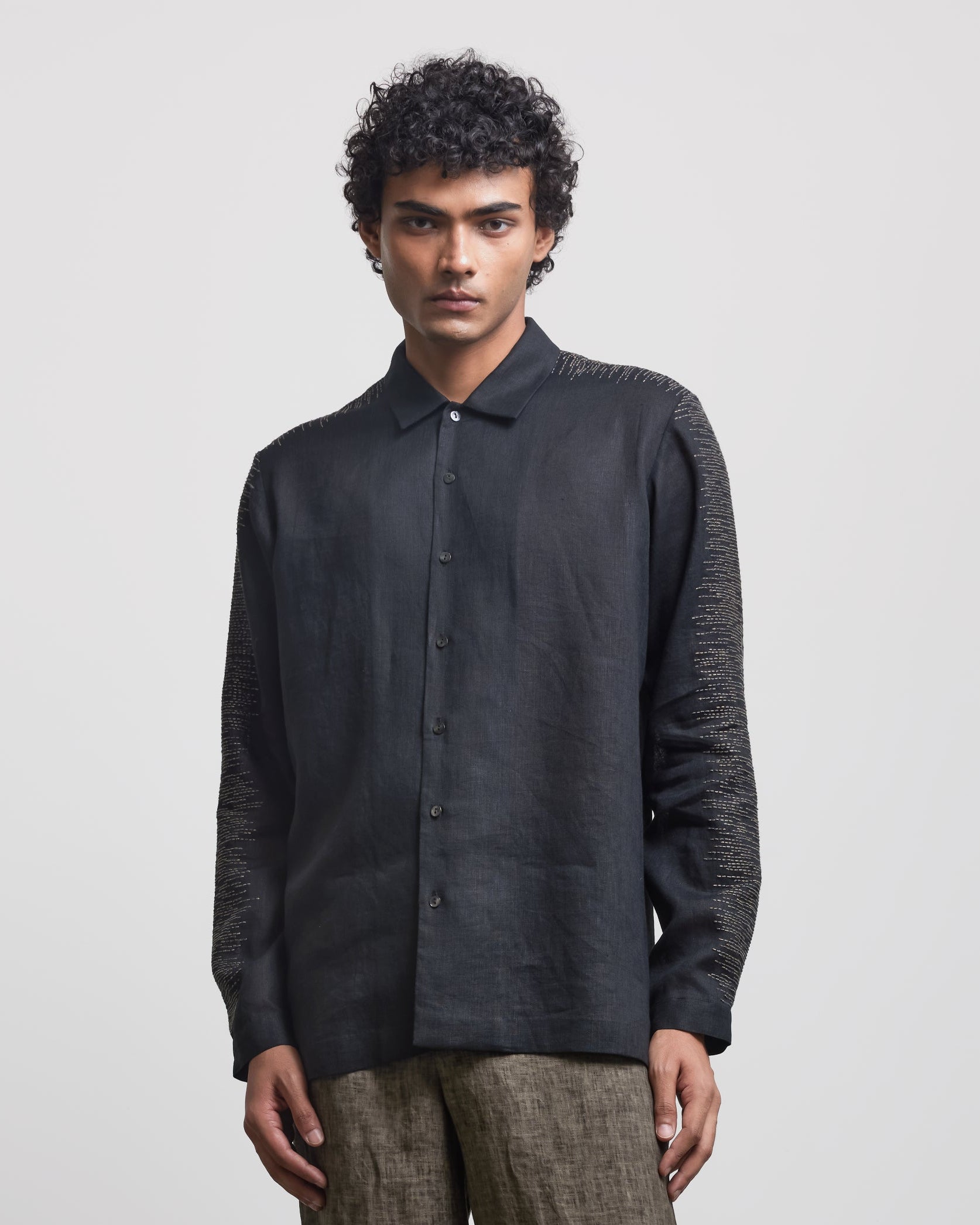 COUNTRYMADE Shirts SHADOW EMBROIDERED SHIRT chemise en lin brodée