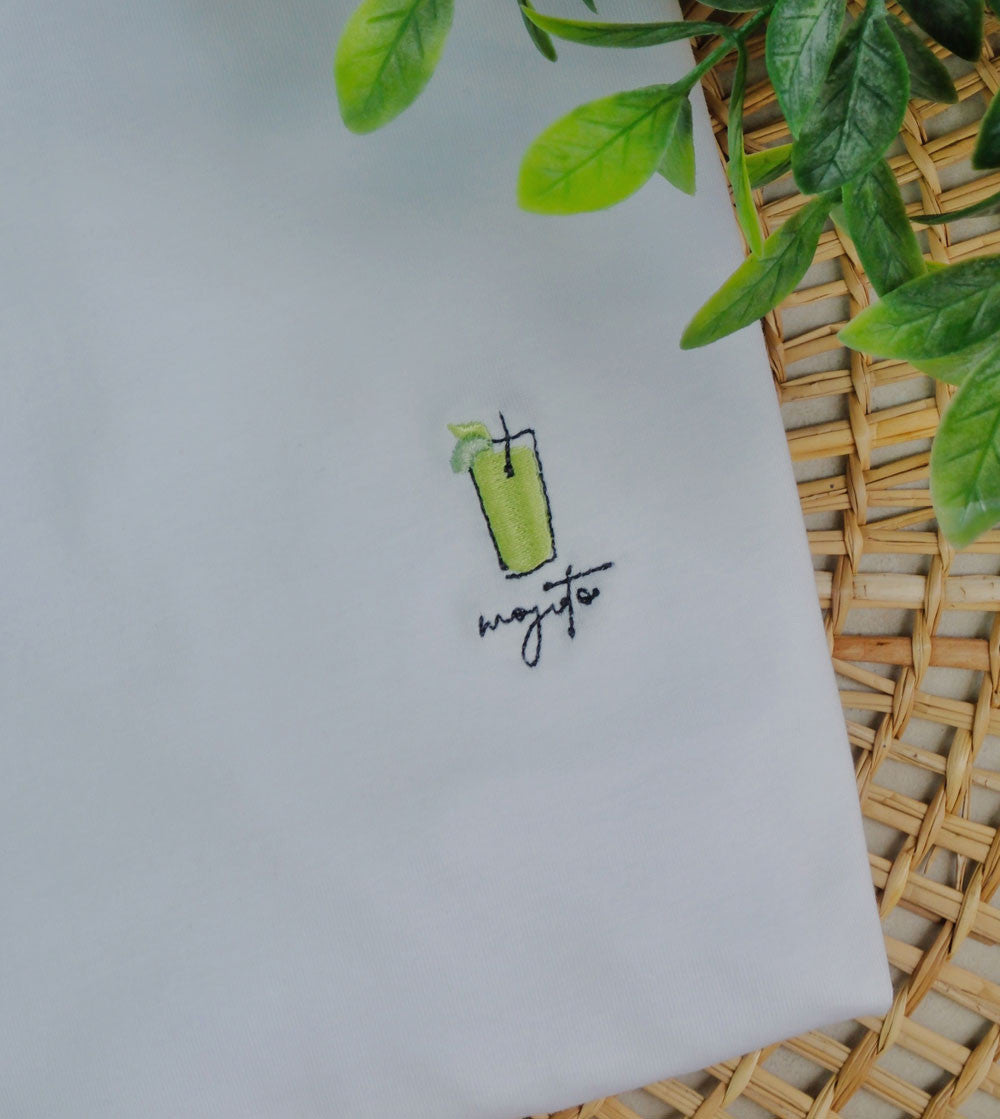 Juste Un T-shirt T-shirts Brodés Mojito Cocktail t-shirt brodé été