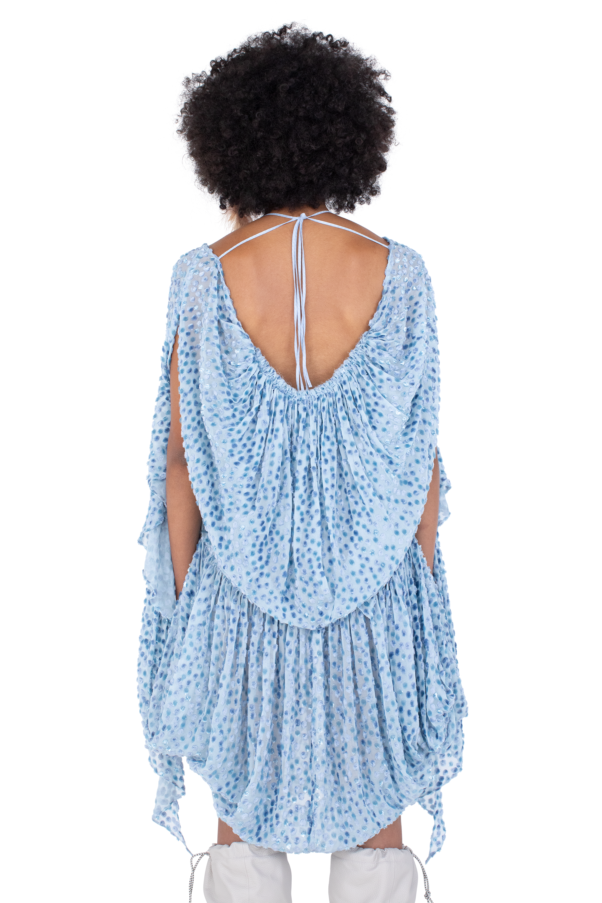 Kiko Kostadinov Dresses KESTREL Dress robe Powder Blue, viscose et soie