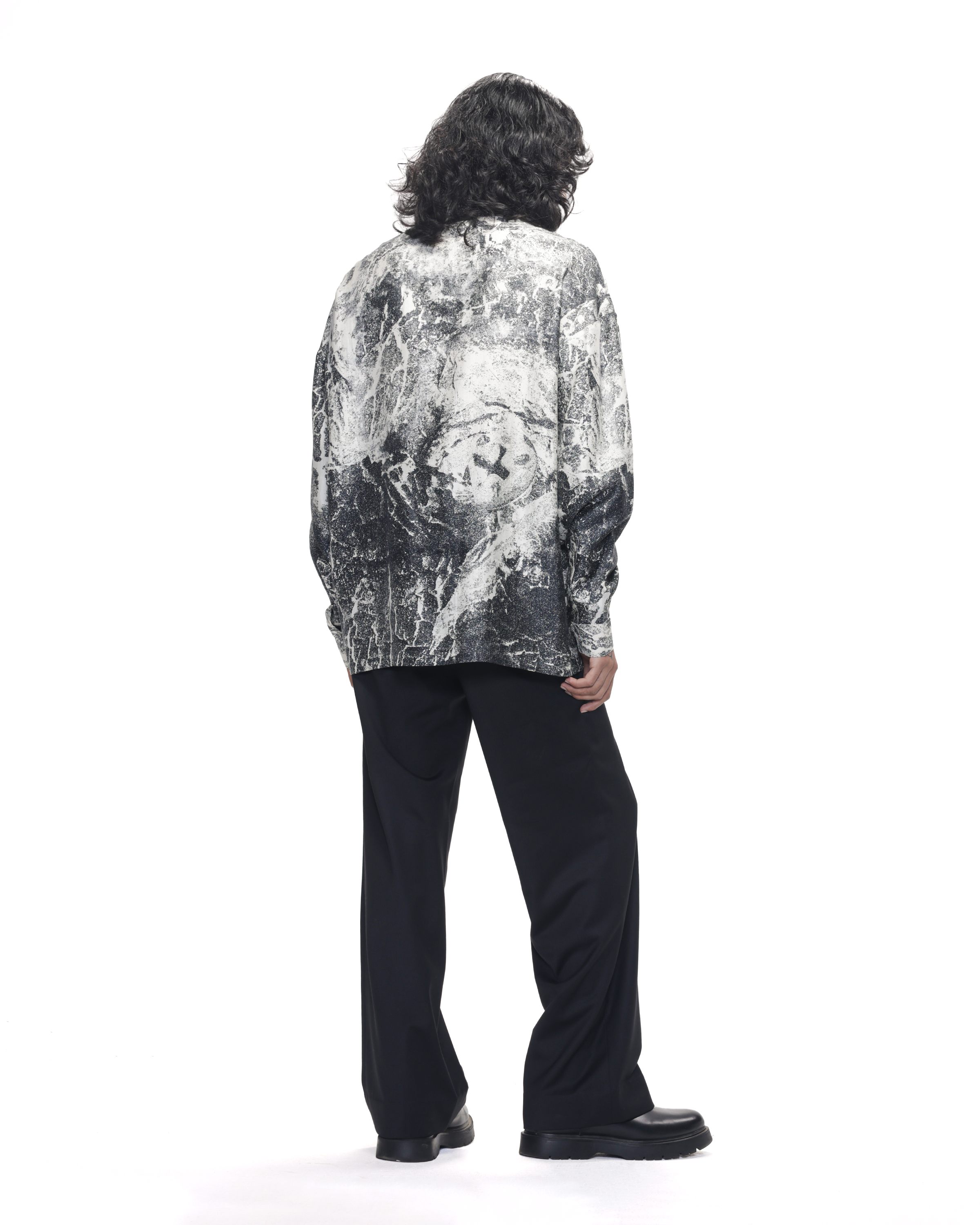 COUNTRYMADE Shirts Charred Metal Shirt chemise en soie à imprimé métal