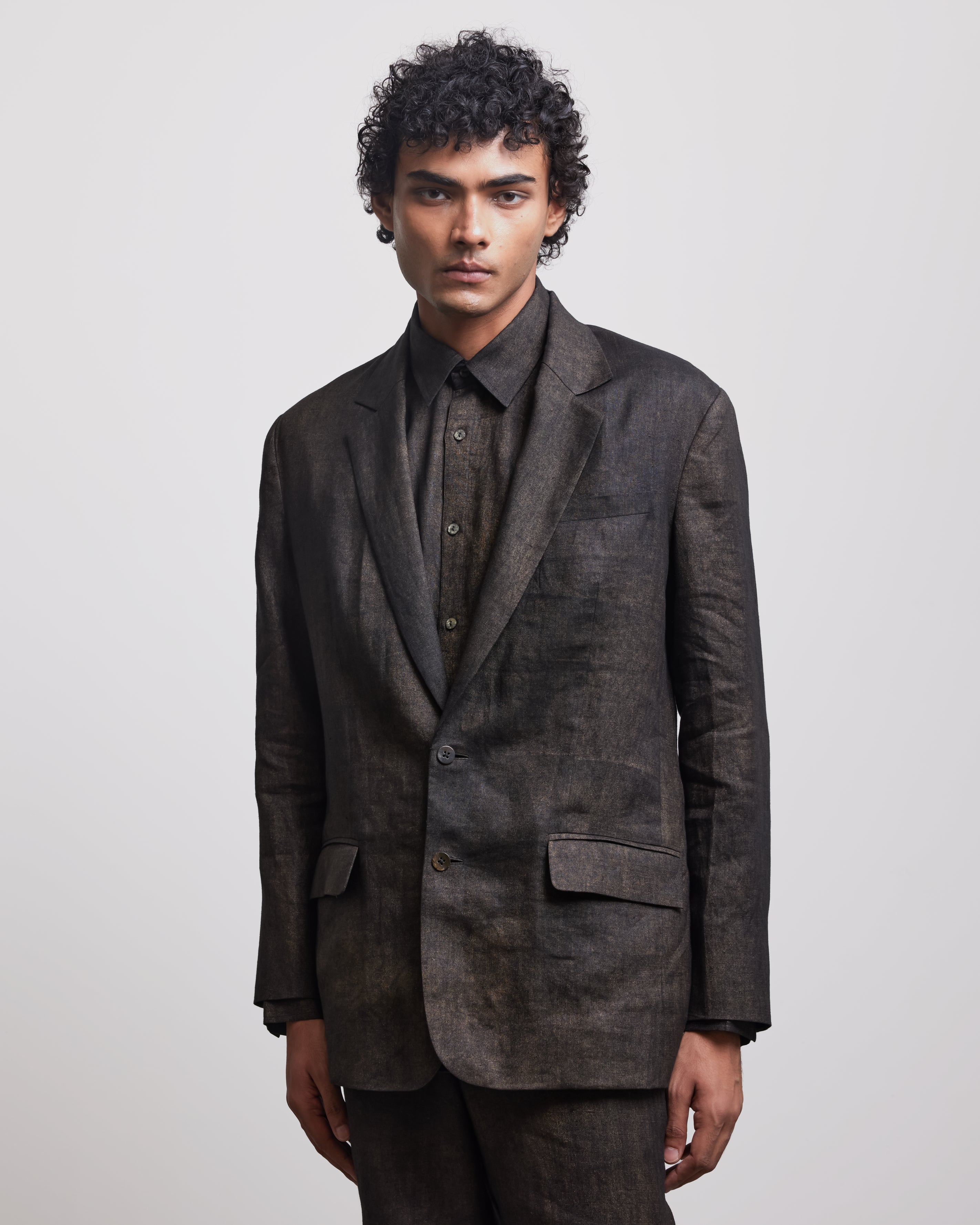 COUNTRYMADE Jackets BRONZE SINGLE BREASTED BLAZER blazer bronze lin