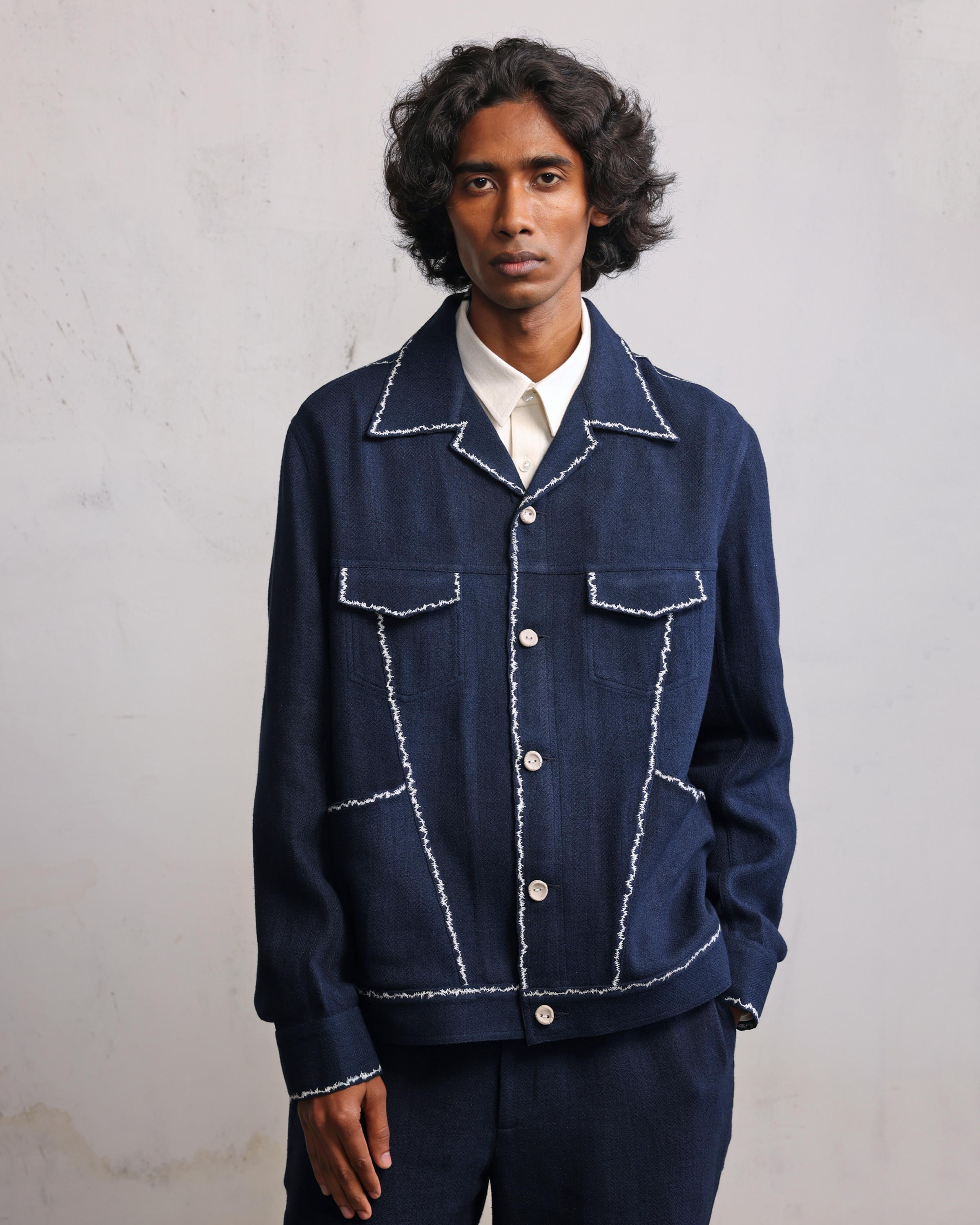 COUNTRYMADE Jackets Fractured seam detail jacket veste à chevrons brodée