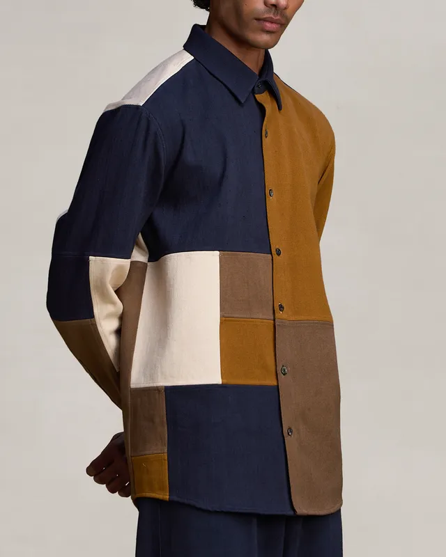 COUNTRYMADE Foundry PATCHWORK BOUND SHIRT chemise patchwork décontractée