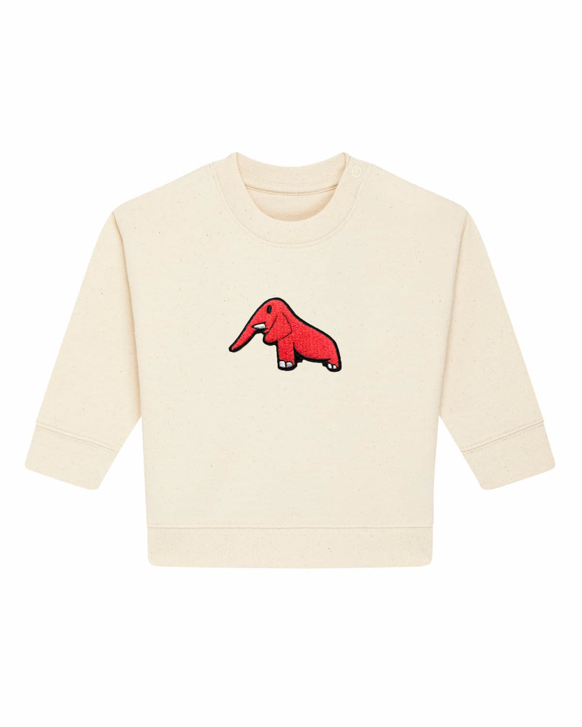 Juste Un T-shirt Bébé Sweat Brodé Bébé Éléphant sweat gris chiné coton bio