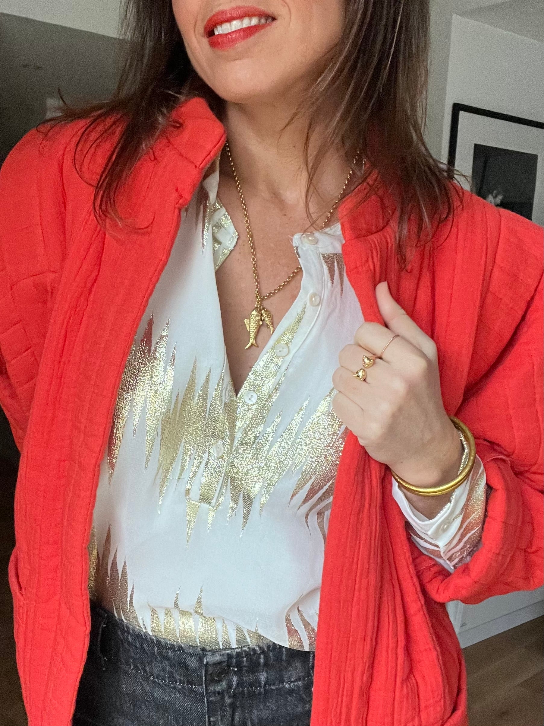 PANTRUCHE Chemises Blouse COLETTE Wahou blanche en lurex