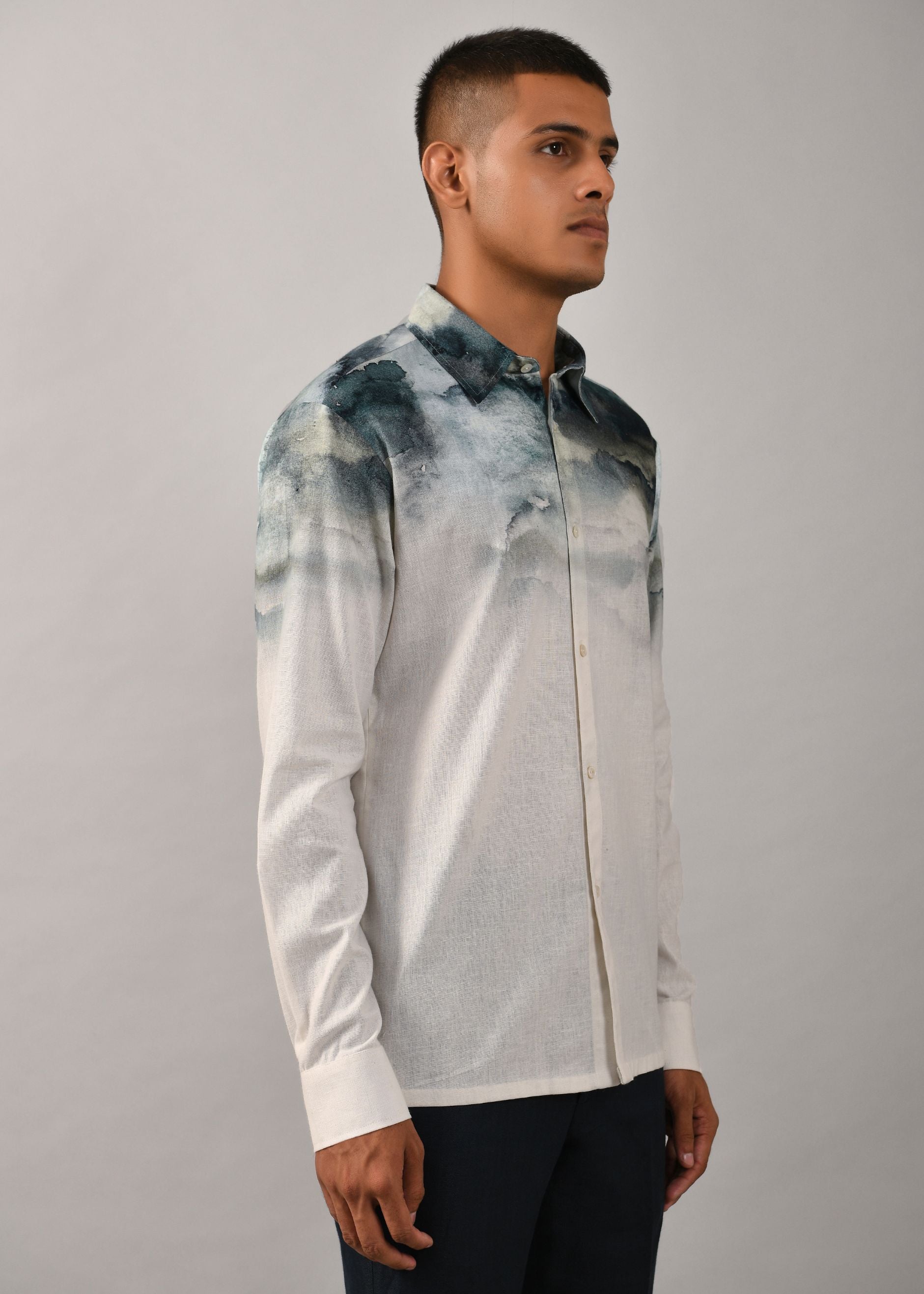 COUNTRYMADE Shirts Camouflaged Clouds chemise ivoire lin coton