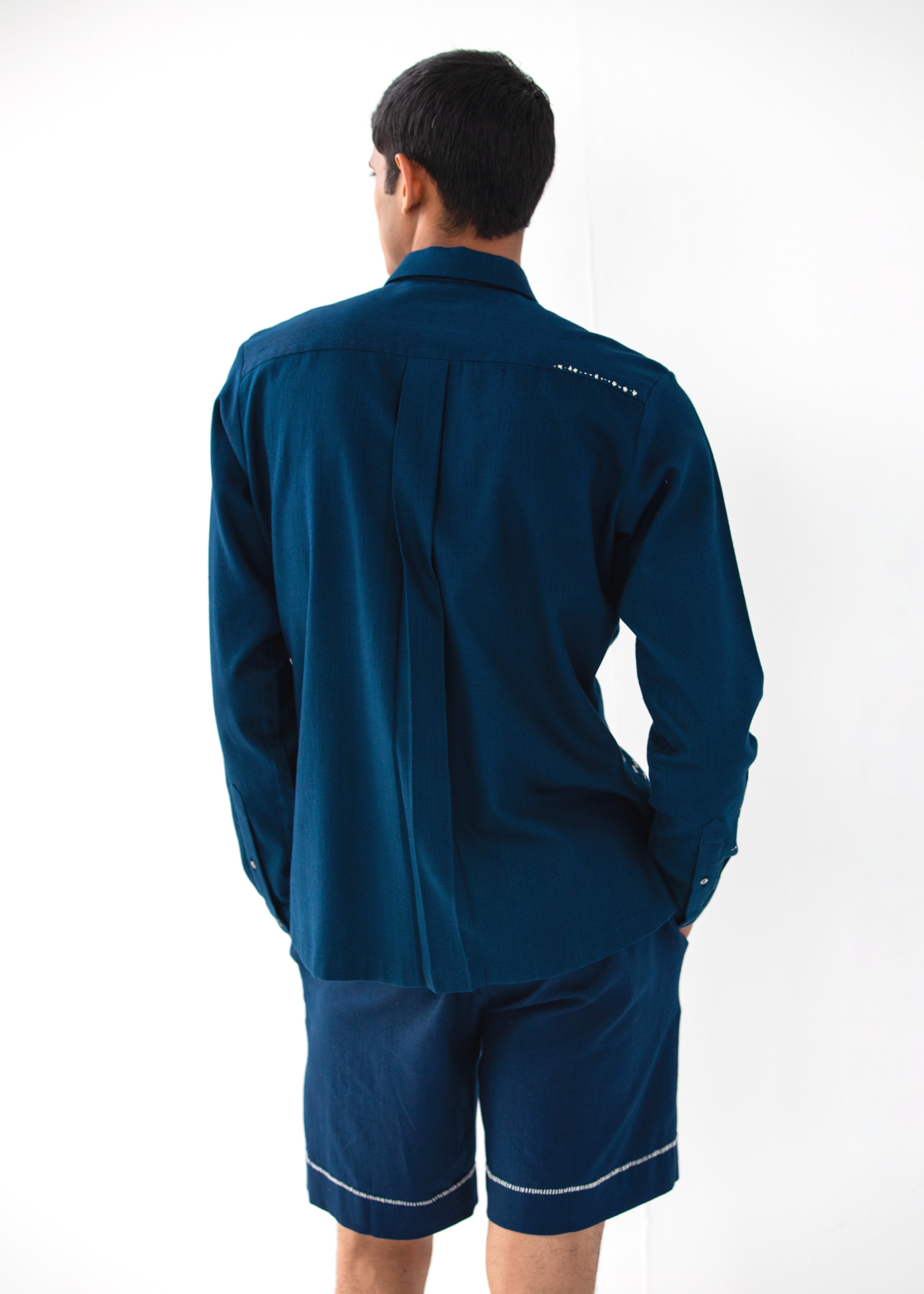 COUNTRYMADE Shirts ASEMIC FULL-SLEEVED chemise bleu marine denim coton
