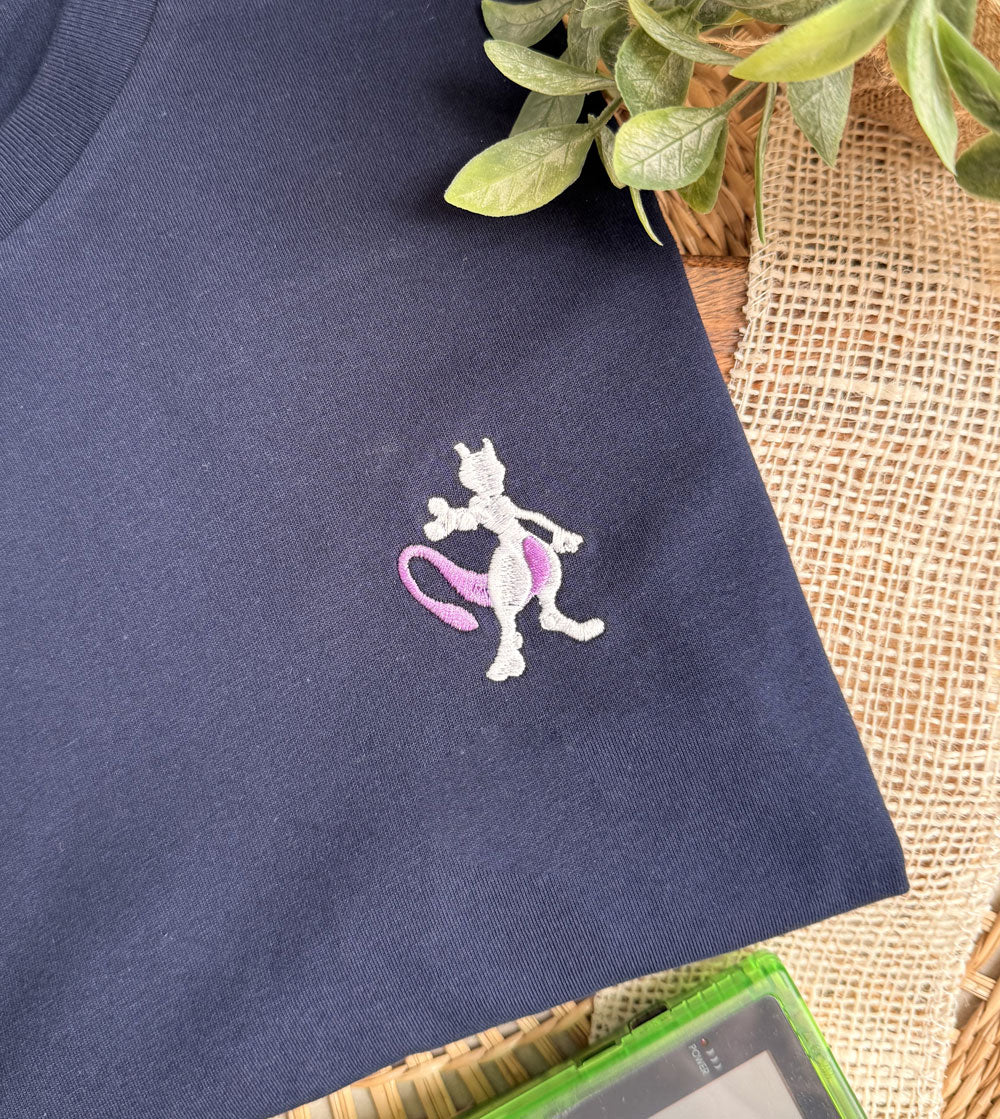 Juste Un T-shirt T-shirts Brodés Mewtwo t-shirt brodé coton bio