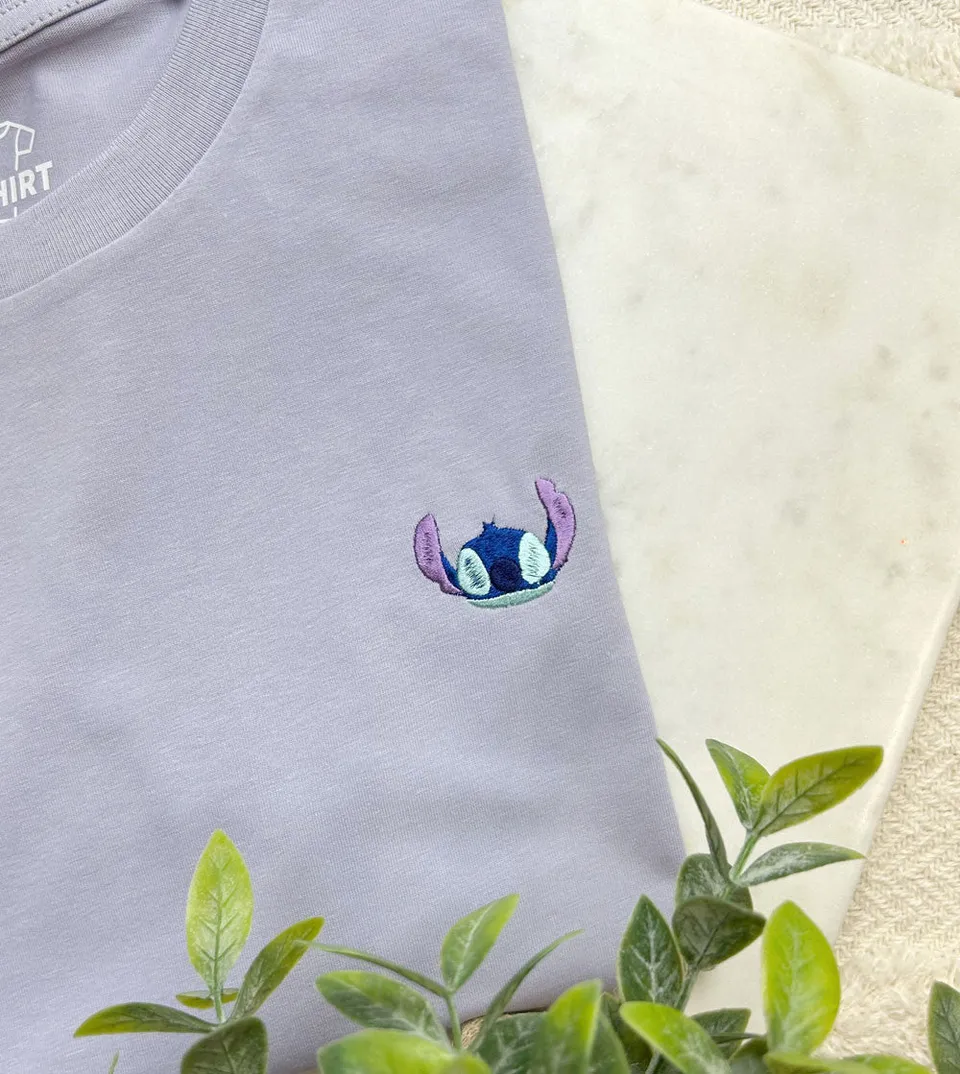 Juste Un T-shirt T-shirts Brodés Stich t-shirt coton bio