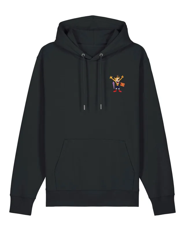 Juste Un T-shirt Sweats à Capuche Crash Bandicoot sweat à capuche noir brodé
