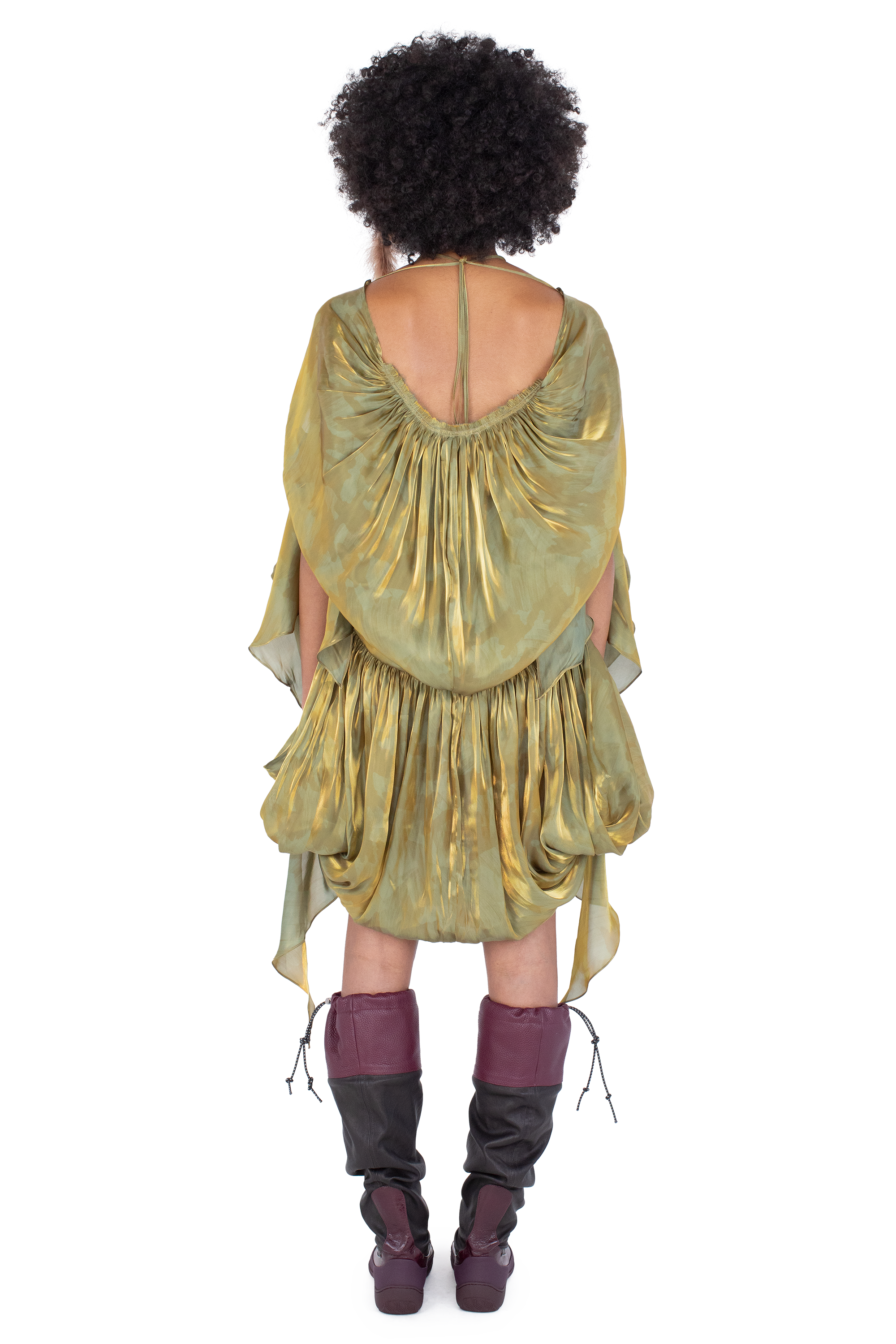 Kiko Kostadinov Dresses KESTREL Dress robe Gold Brush satin métallisé