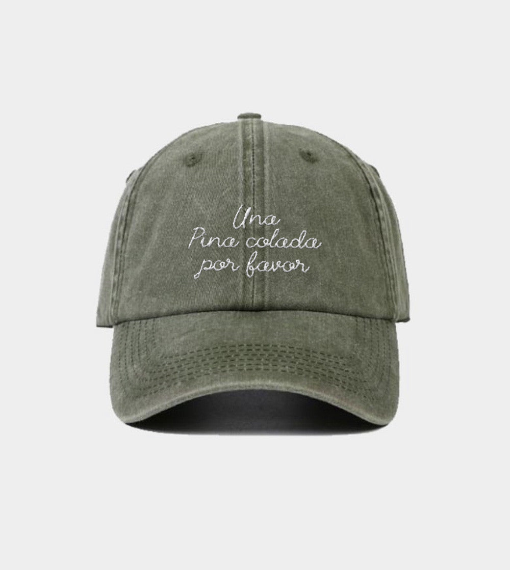 Juste Un T-shirt Casquettes Casquette Brodé Pina Colada Por Favor rouge vintage