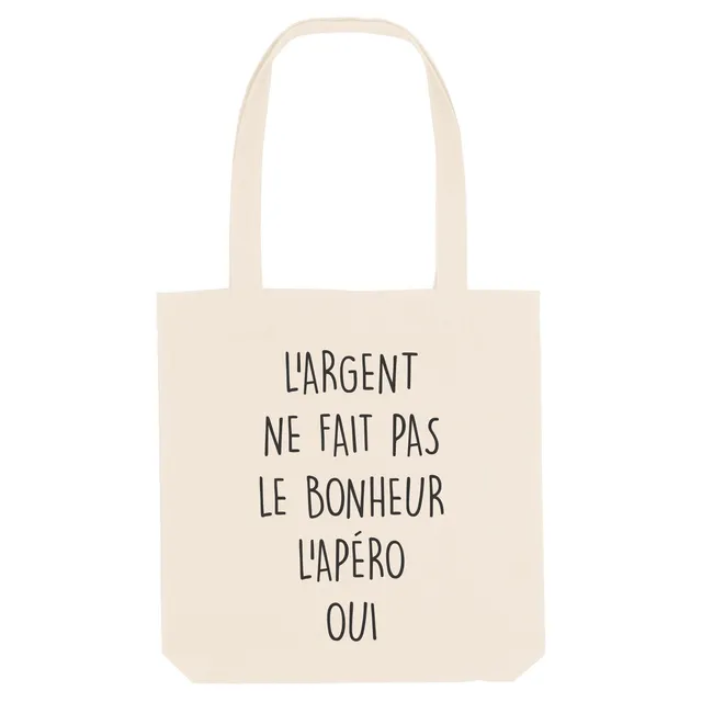 Juste Un T-shirt Tote Bags l'argent ne fait pas le bonheur tote bag naturel