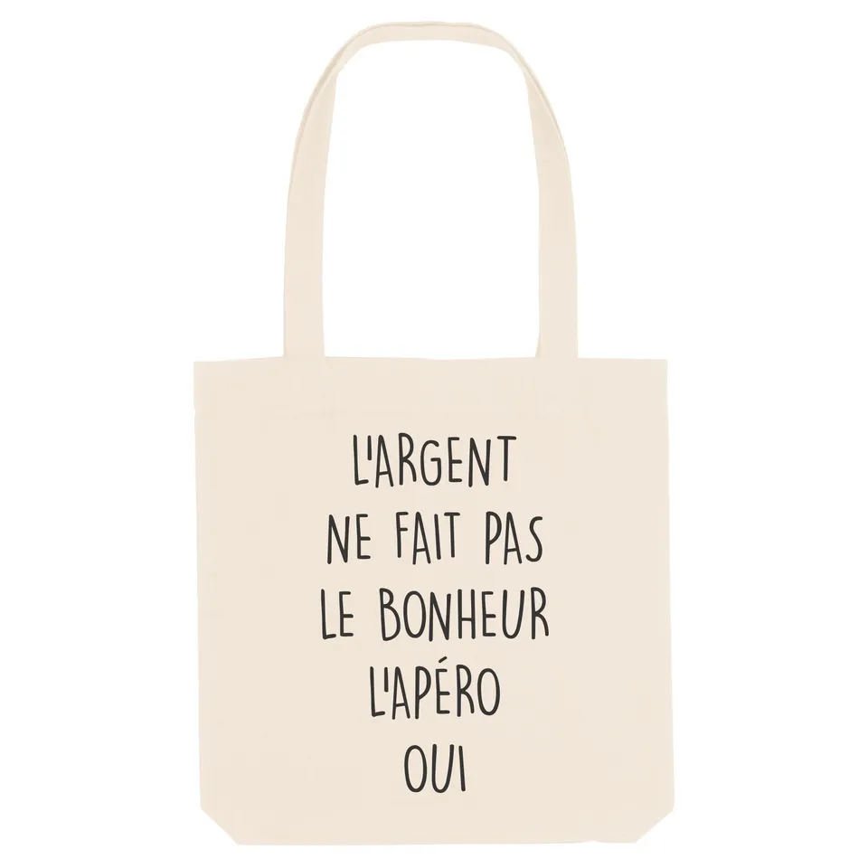 Juste Un T-shirt Tote Bags l'argent ne fait pas le bonheur tote bag naturel