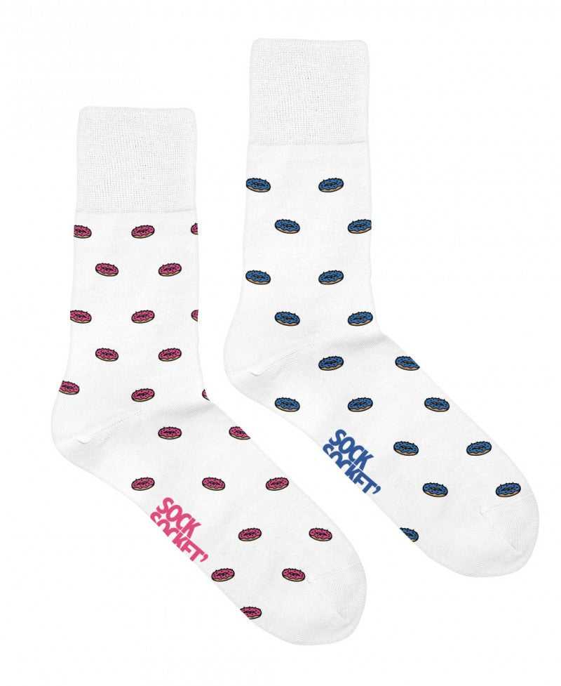Juste Un T-shirt Chaussettes x Socksocket Les Eugène chaussettes donuts dépareillées