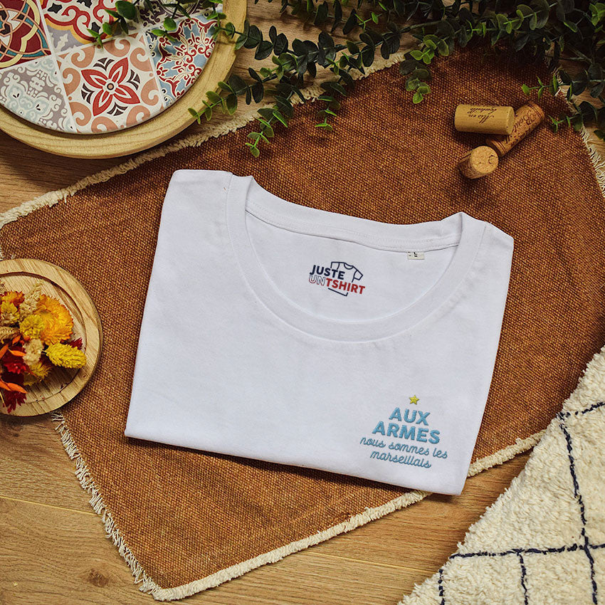 Juste Un T-shirt T-shirts Brodés Aux Armes t-shirt brodé blanc