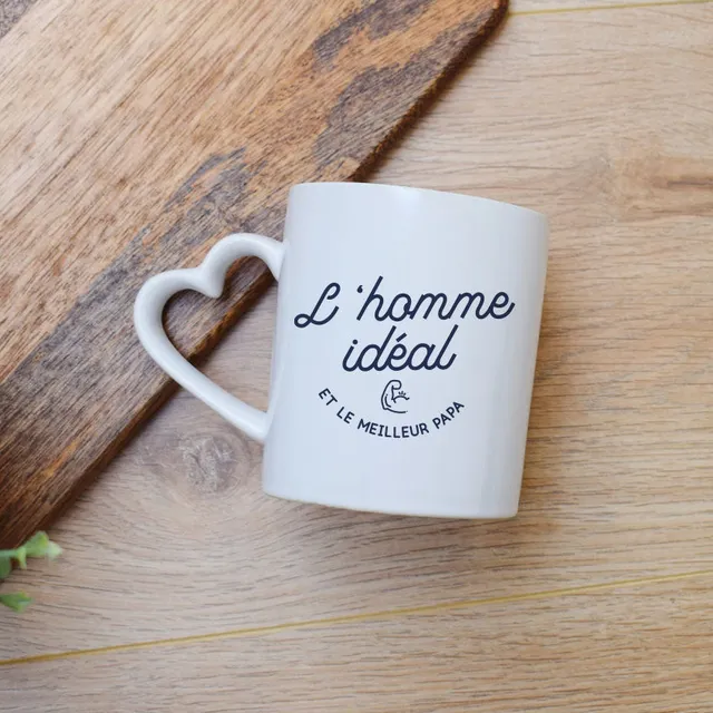 Juste Un T-shirt Mugs L'homme idéal et super papa mug anse classique