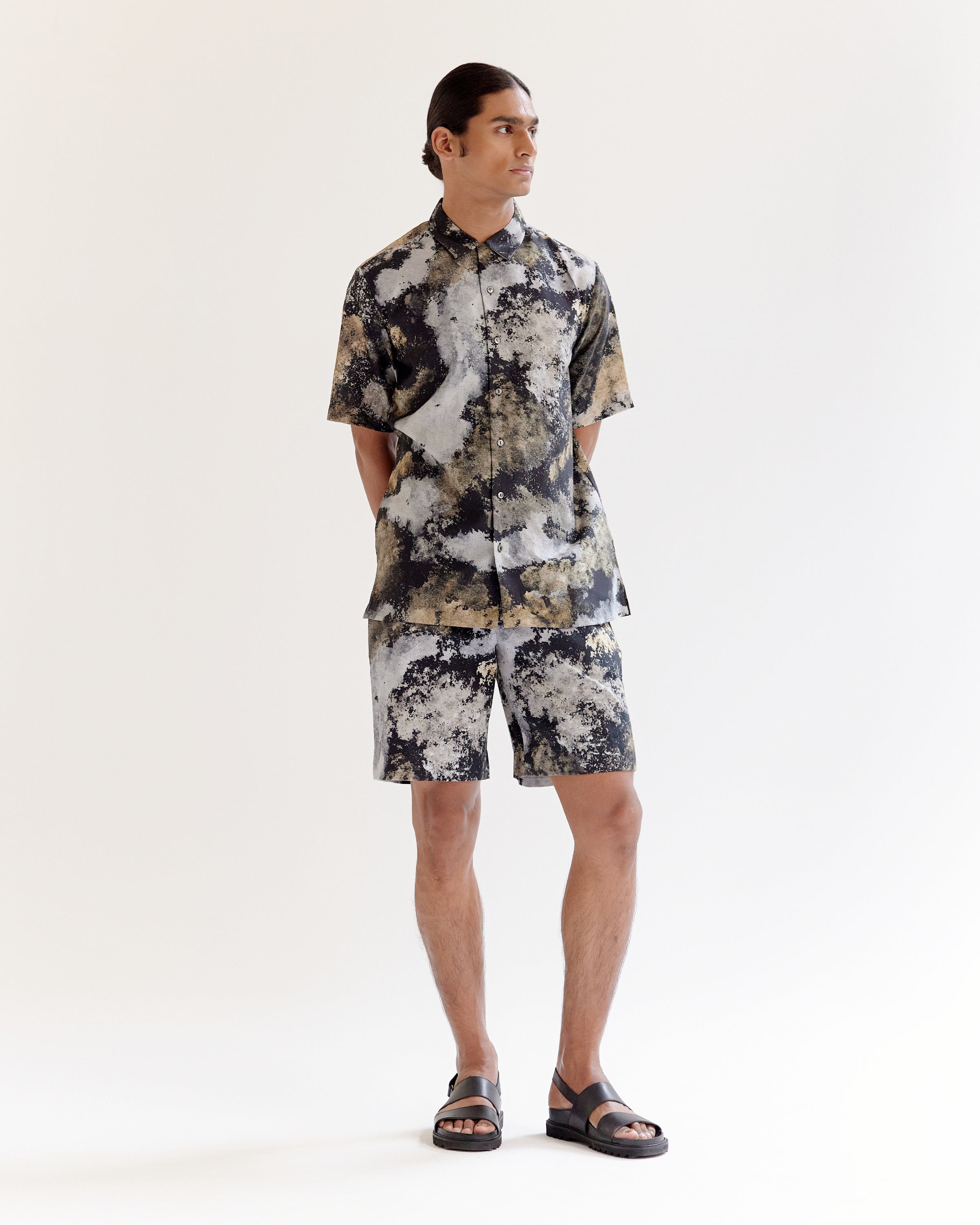 COUNTRYMADE Shirts Trail Dust Dust Cloud Camo Half Shirt en soie