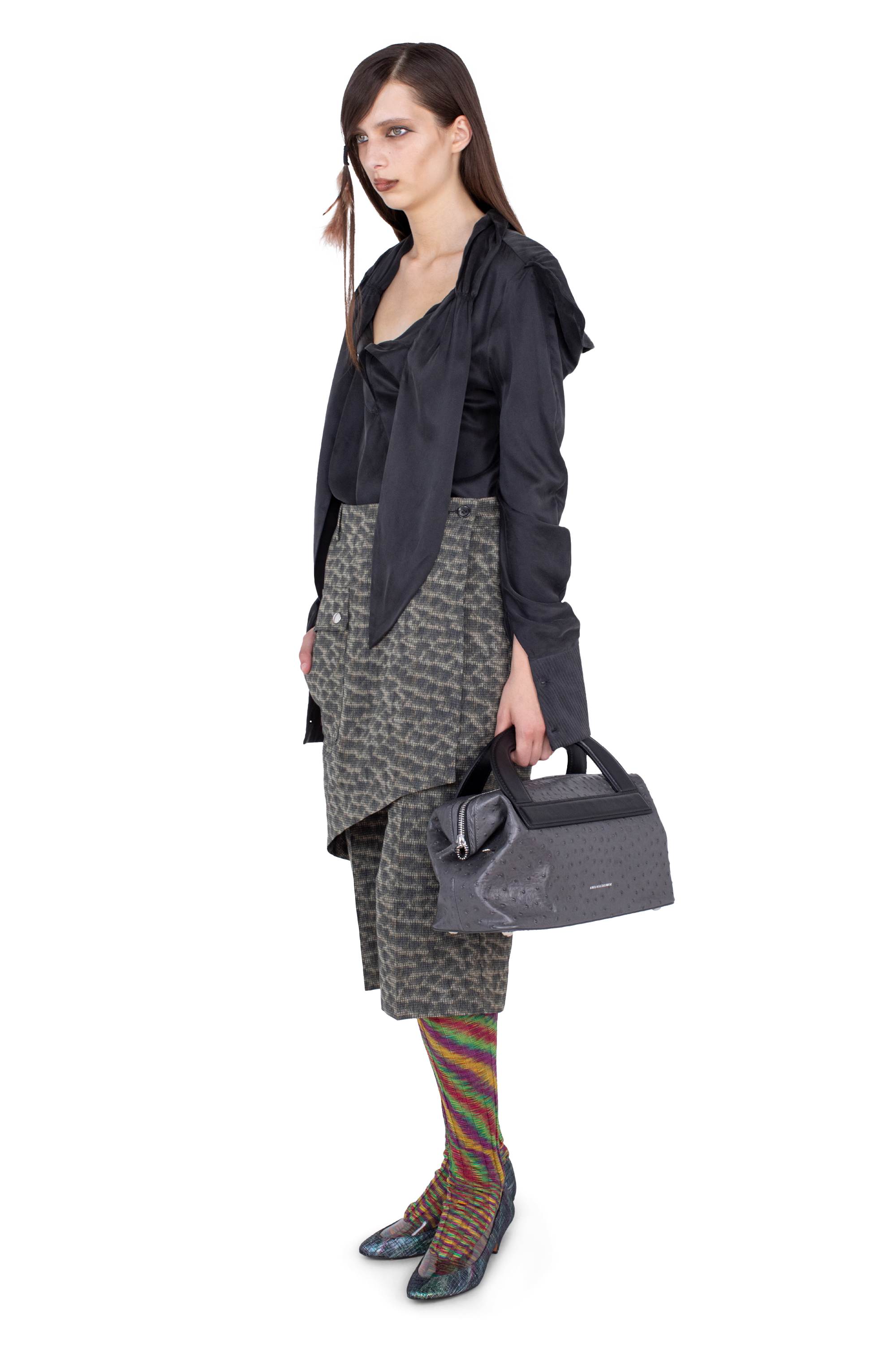 Kiko Kostadinov Bottoms LINNET Wrap Culottes jupe-culotte Feather Print