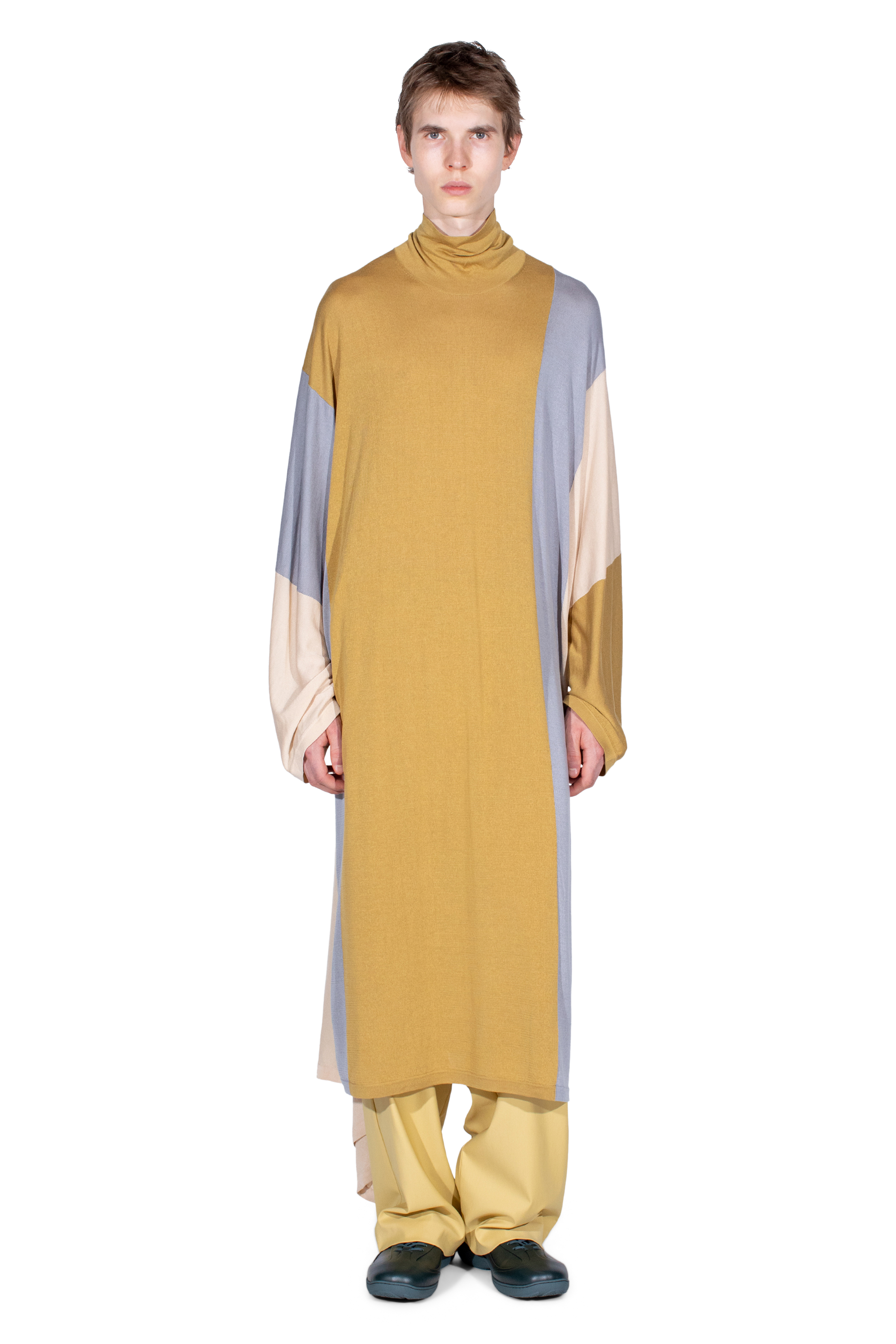 Kiko Kostadinov Knitwear SIGO Knit Tunic tunique Ochre en soie